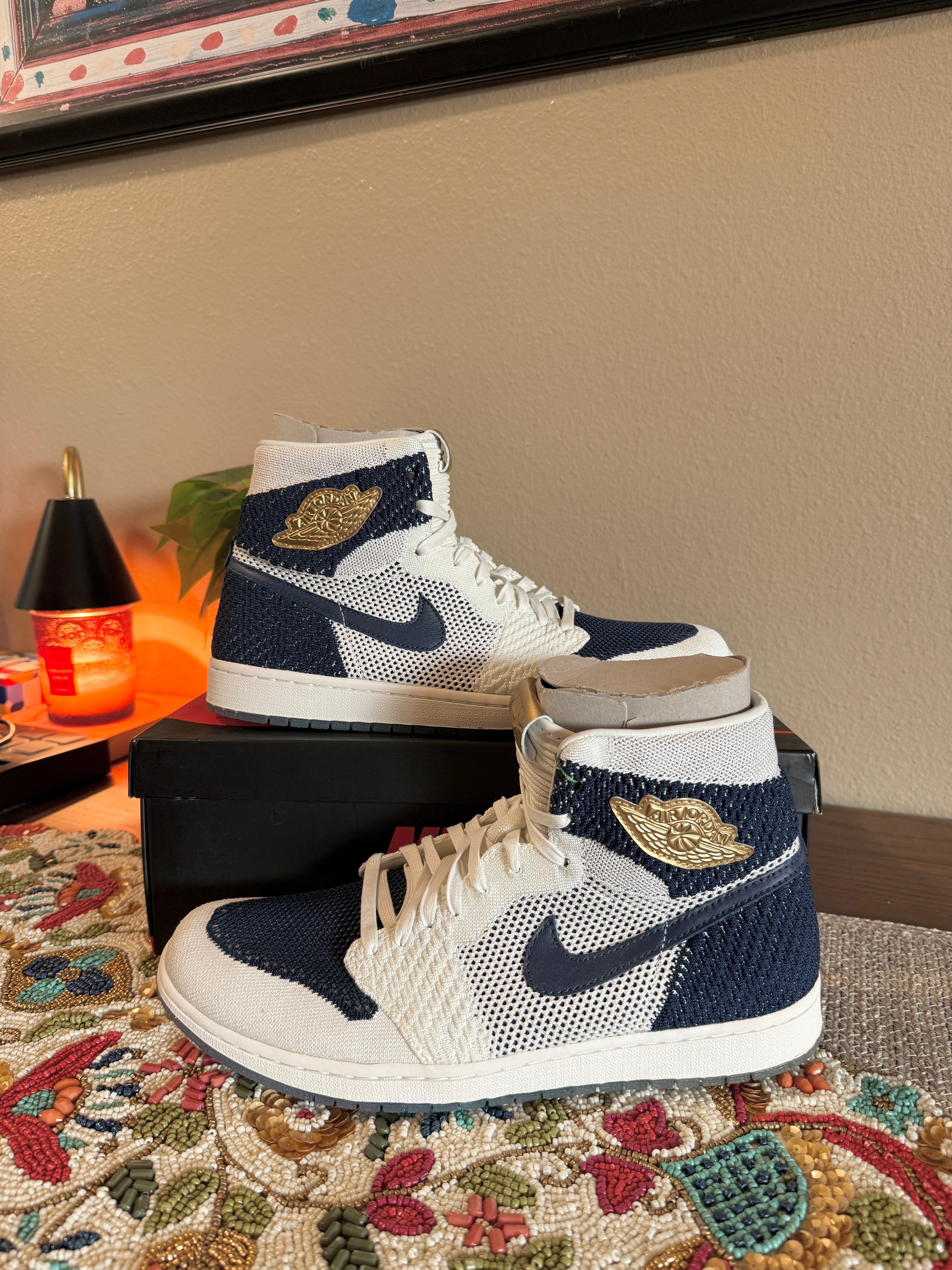 Jordan 1 Retro High Flyknit Derek Jeter RE2PECT Size 11.5