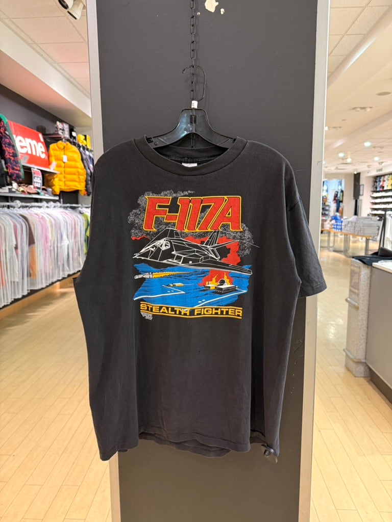 1989 F-117A Blackbird Stealth Fighter Tee Sz XL