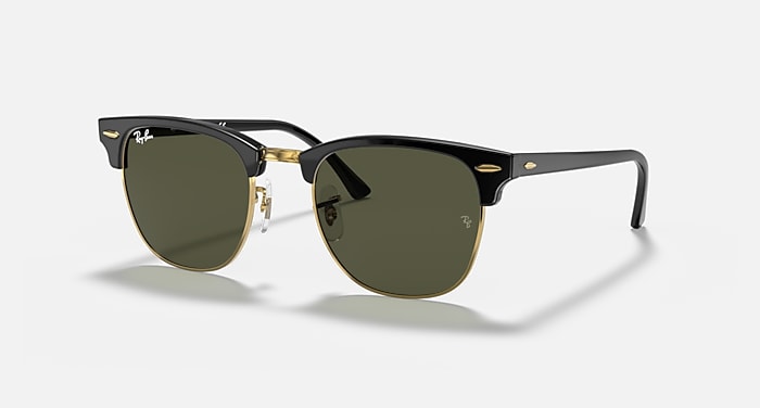 Ray Ban Clubmaster Sunglasses Black / Gold (USED)