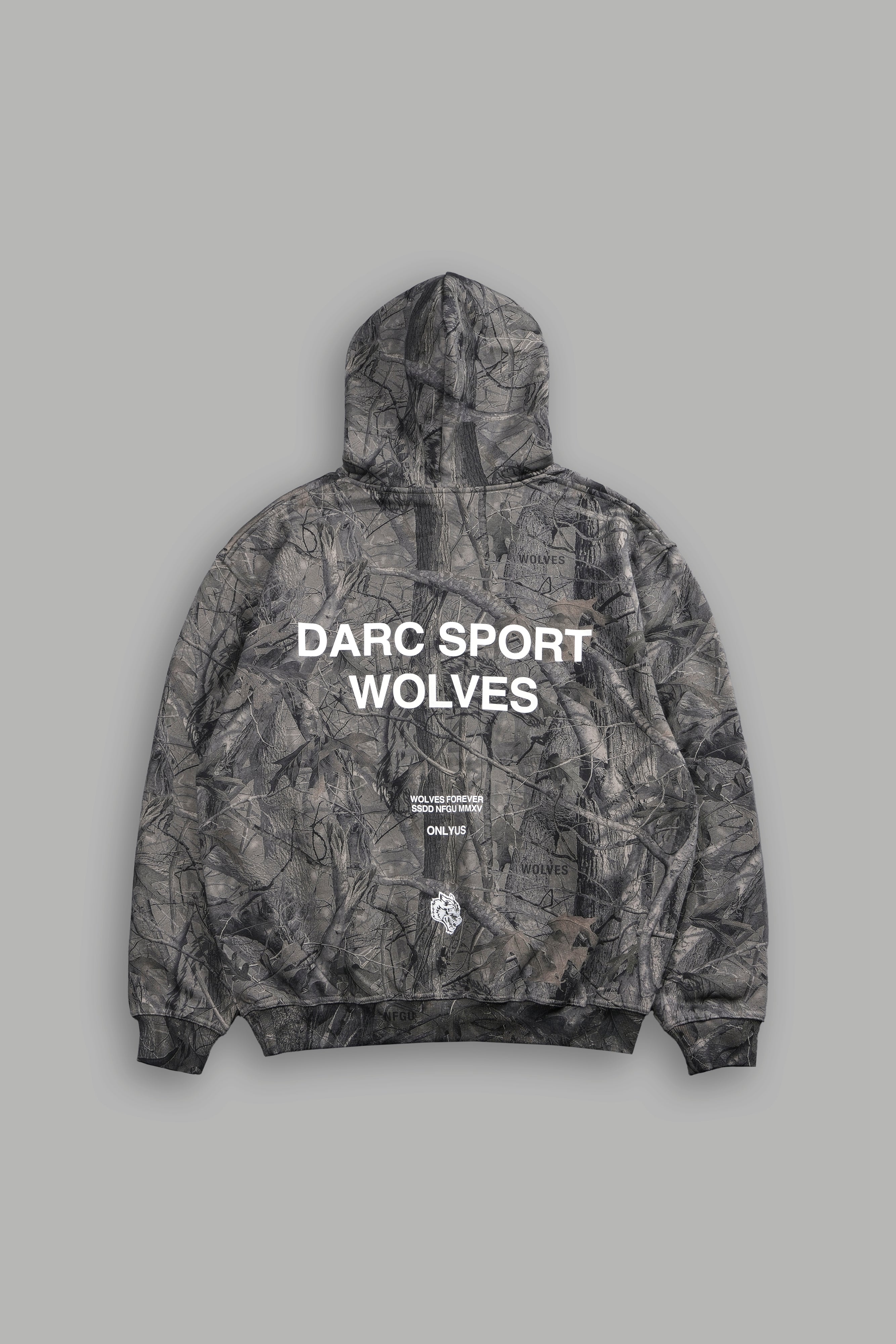 Darc Sport Wolves Pierce Hoodie Driftwood Camo Sz L