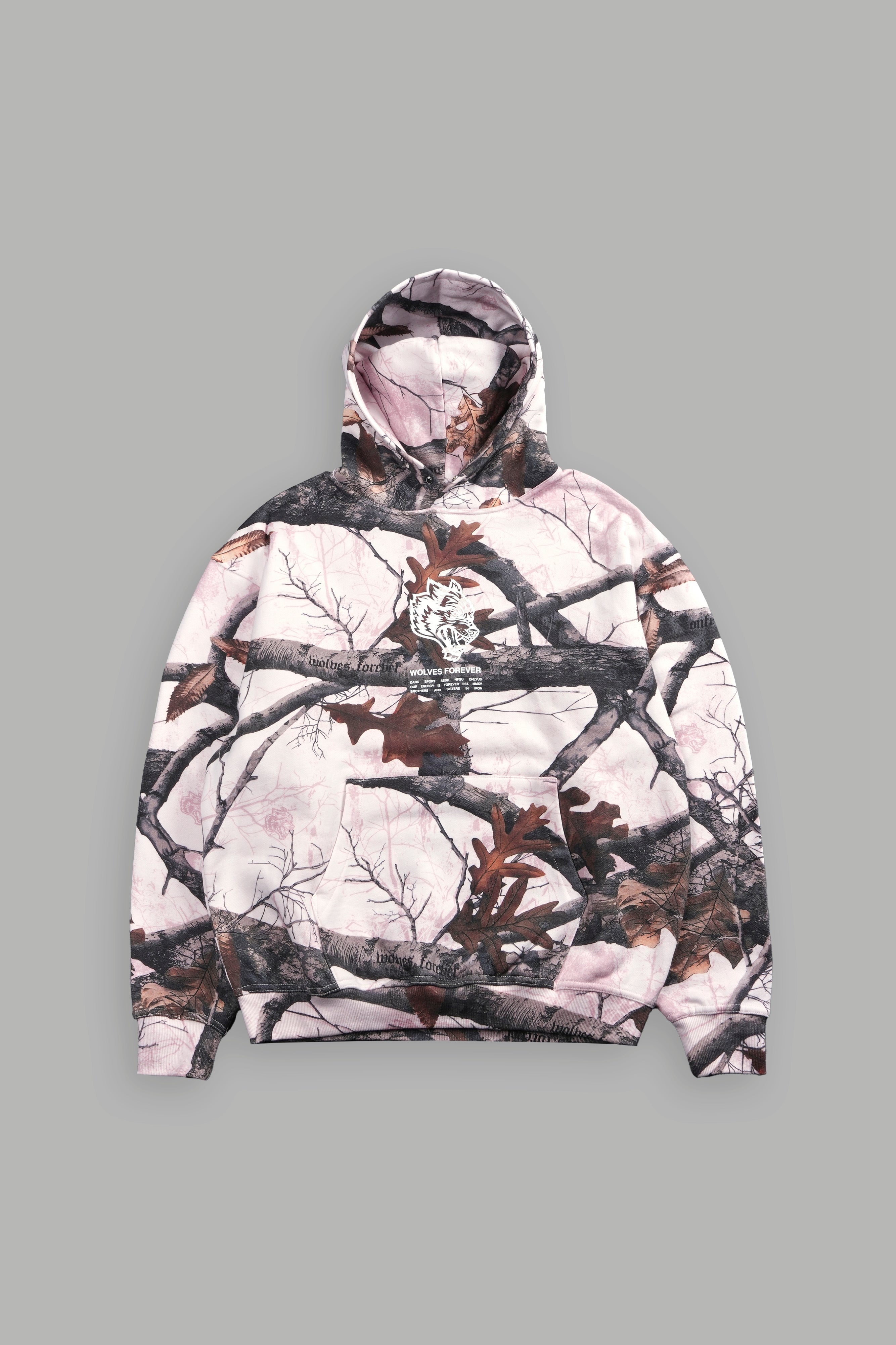 Darc Sport Wolves Have Your Back Pierce Hoodie Pink Camo Sz M