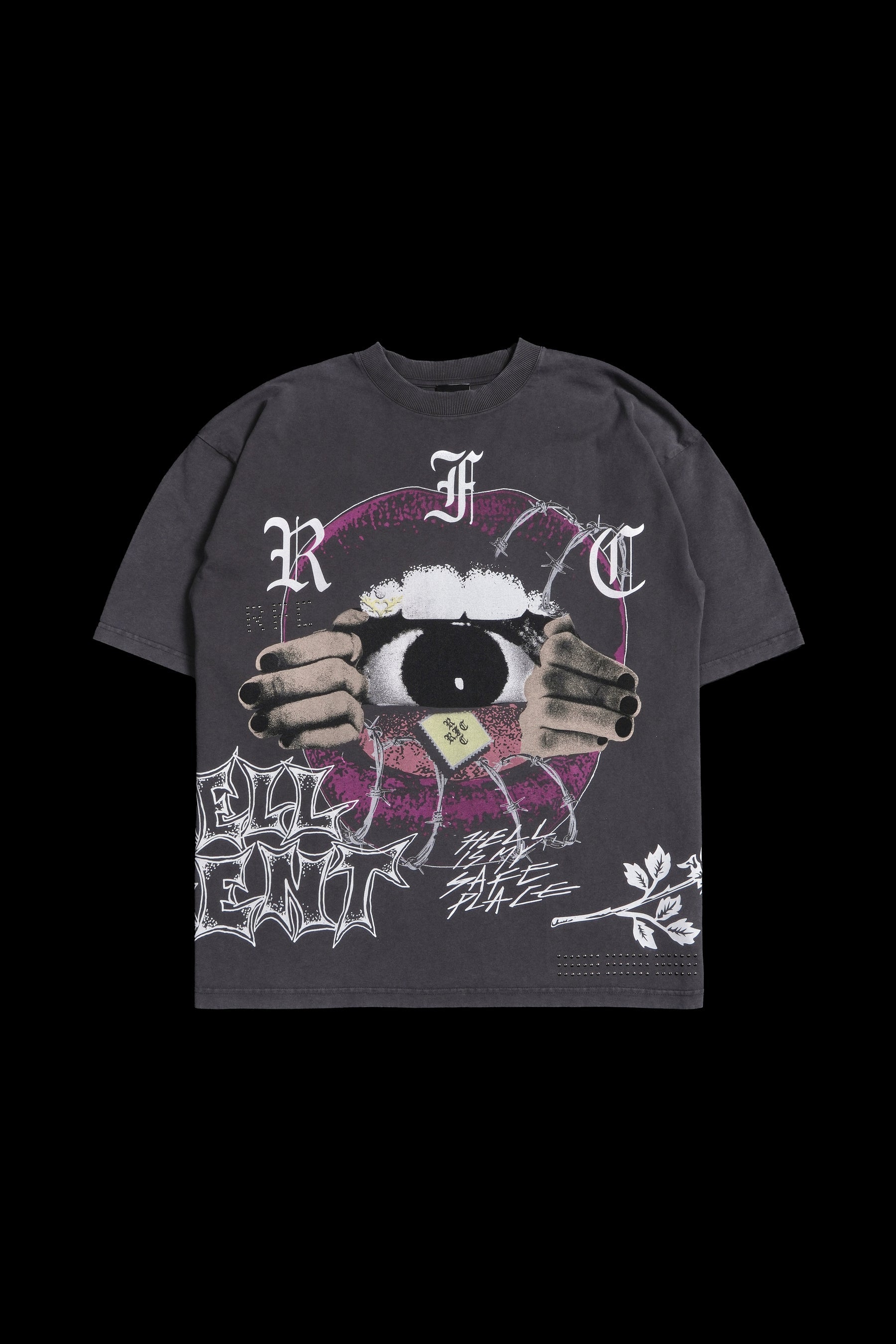 Civil Regime Speak No Evil 199X Oversized Tee Sun Wash Ash Sz L