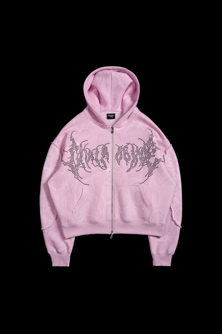 Civil Regime Chaos Luxe Zip Up Hoodie Pink Snake Sz M