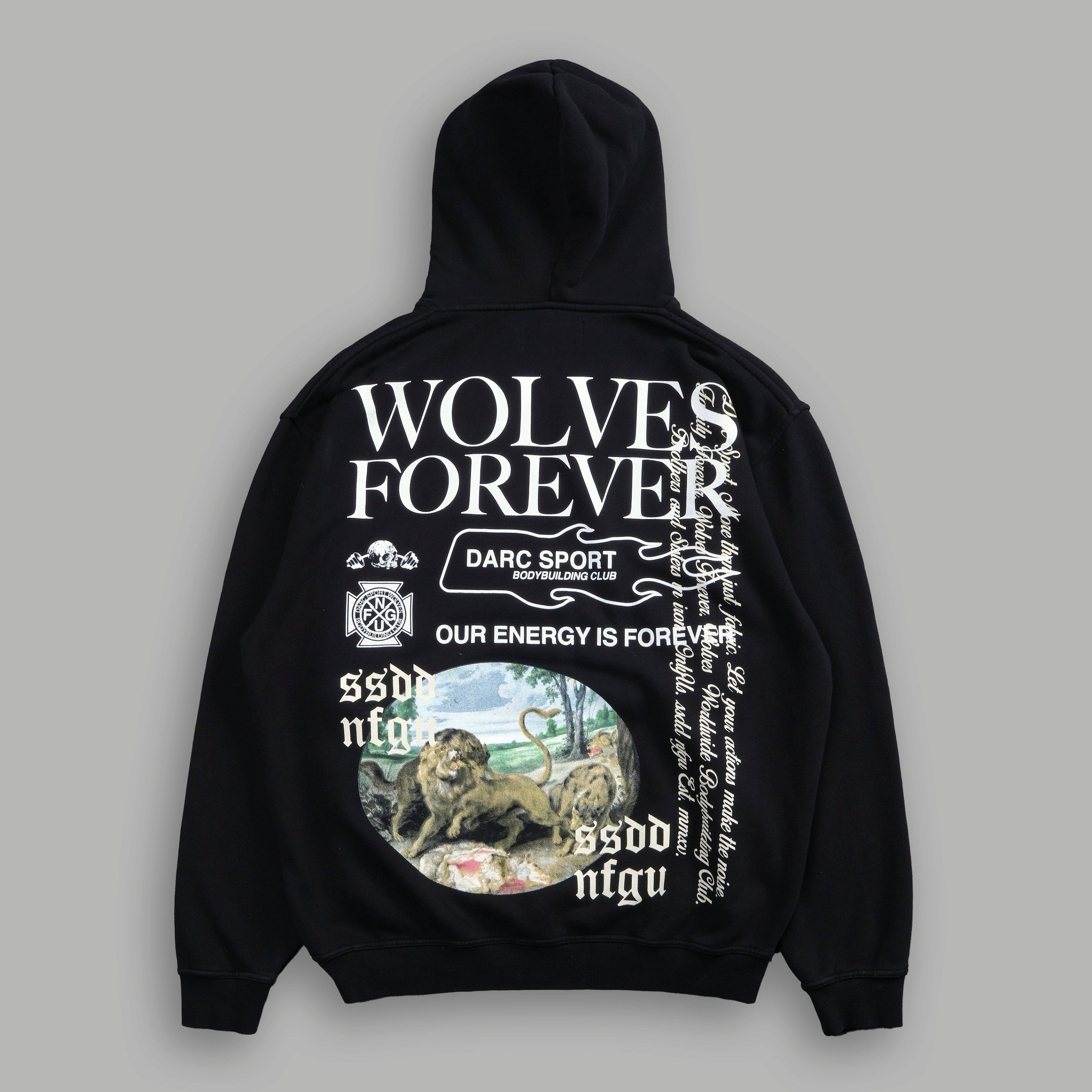 Darc Sport Three Wolves Pierce Hoodie Black Sz L