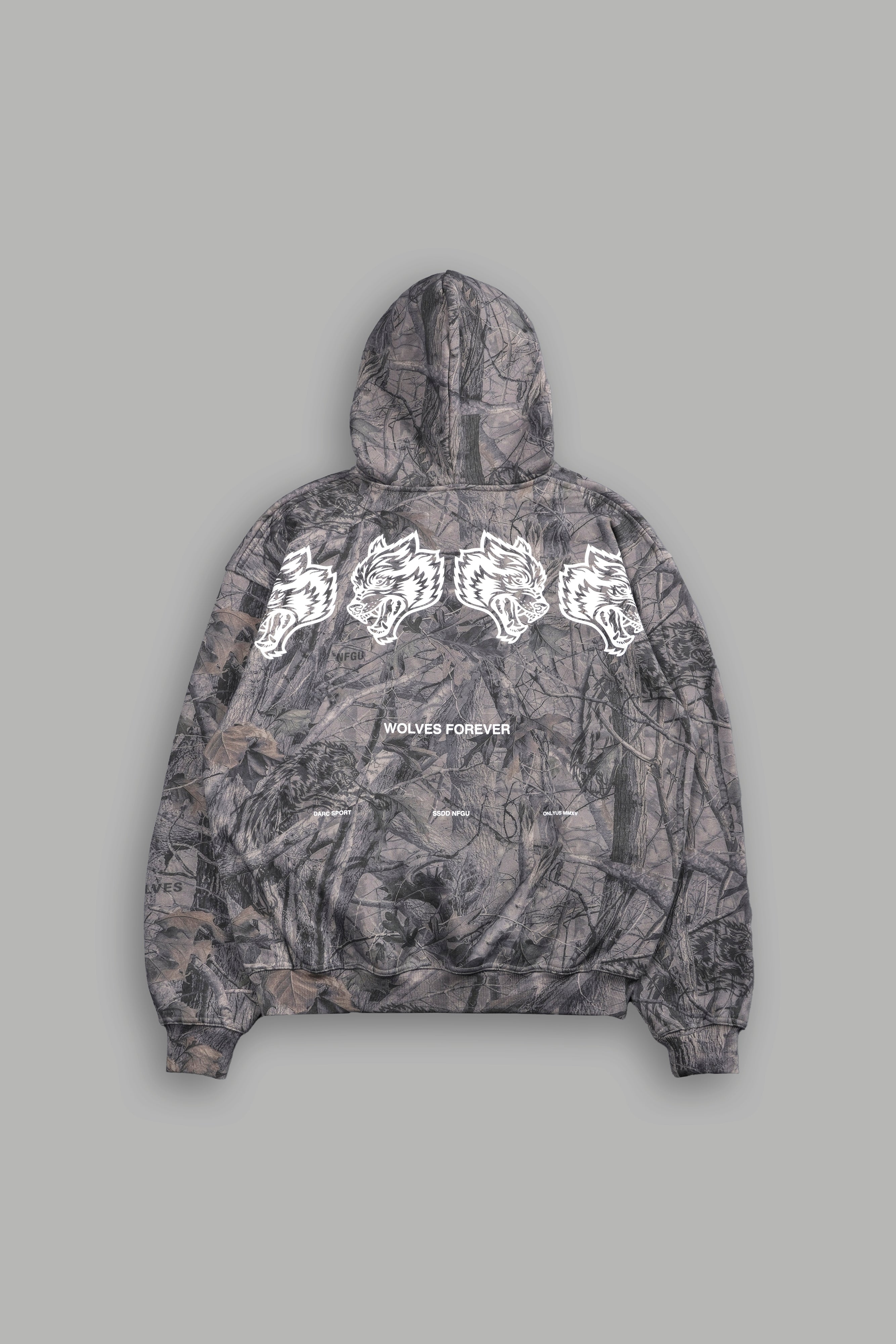 Darc Sport Wolves Have Your Back Pierce Hoodie Driftwood Camo Sz Small