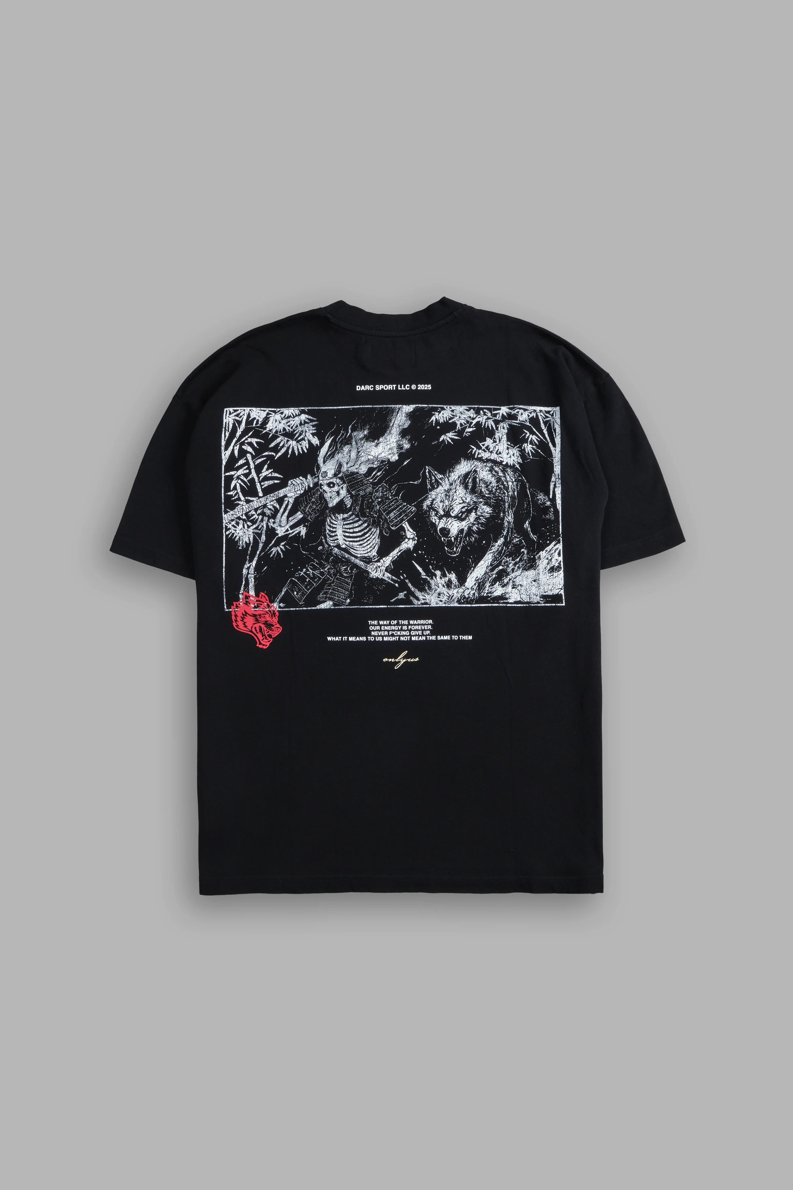 Darc Sport Wolves Scroll Oversized Tee Black Sz Small