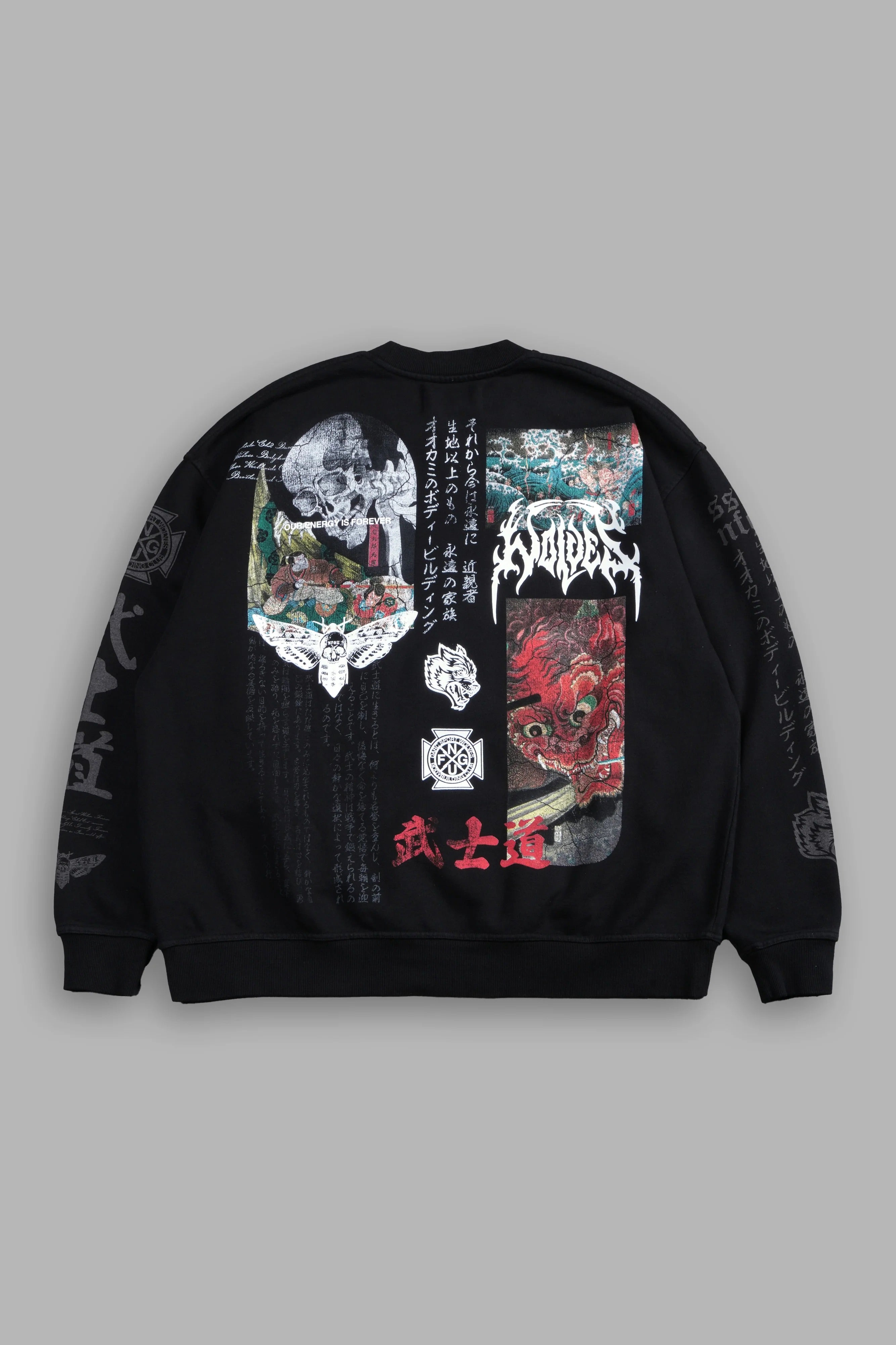 Darc Sport Ukiyo-e Grunge Oversized London Crewneck Black Sz XL