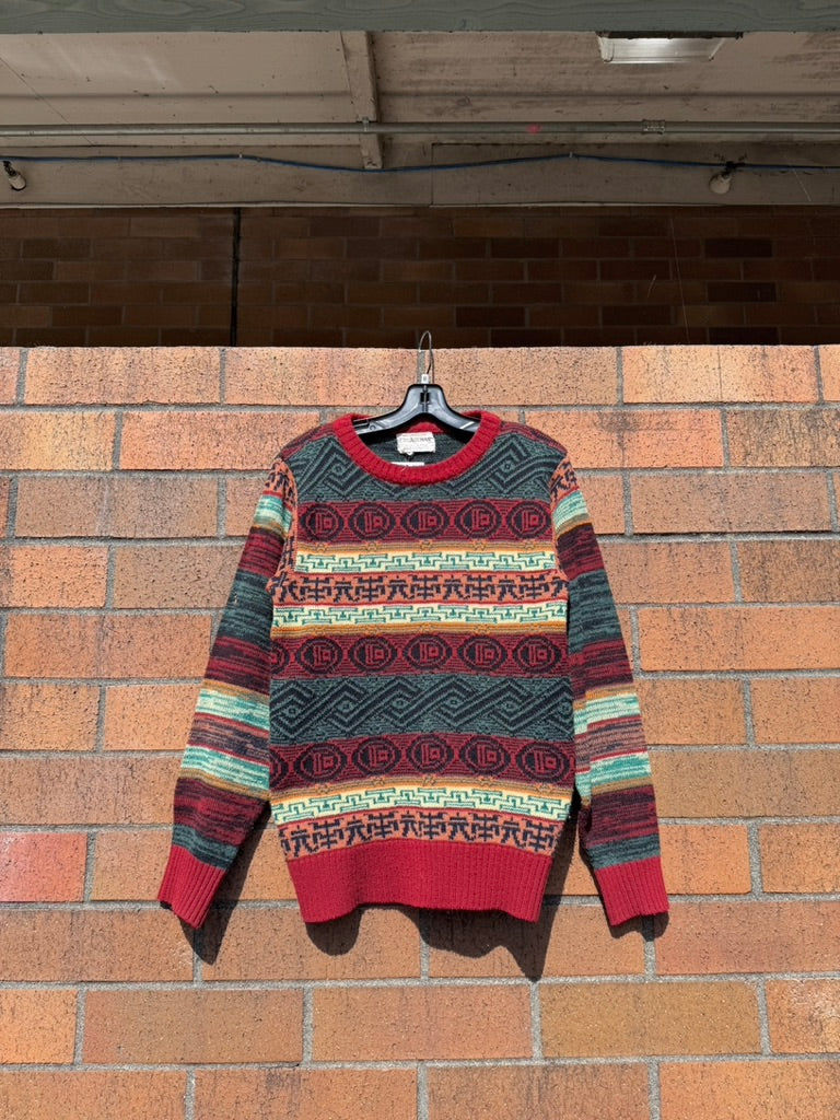 90s Collageman Geometric Wool Sweater Size M