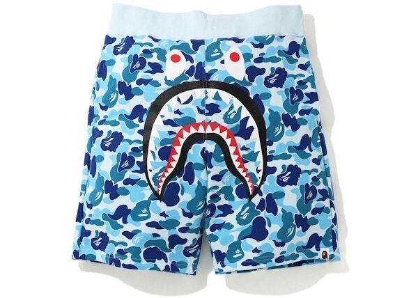 BAPE ABC Camo Shark Sweatshorts Blue Sz Large