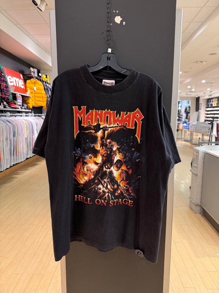 1998 Manowar Hell on Stage Tour Tee Sz XL