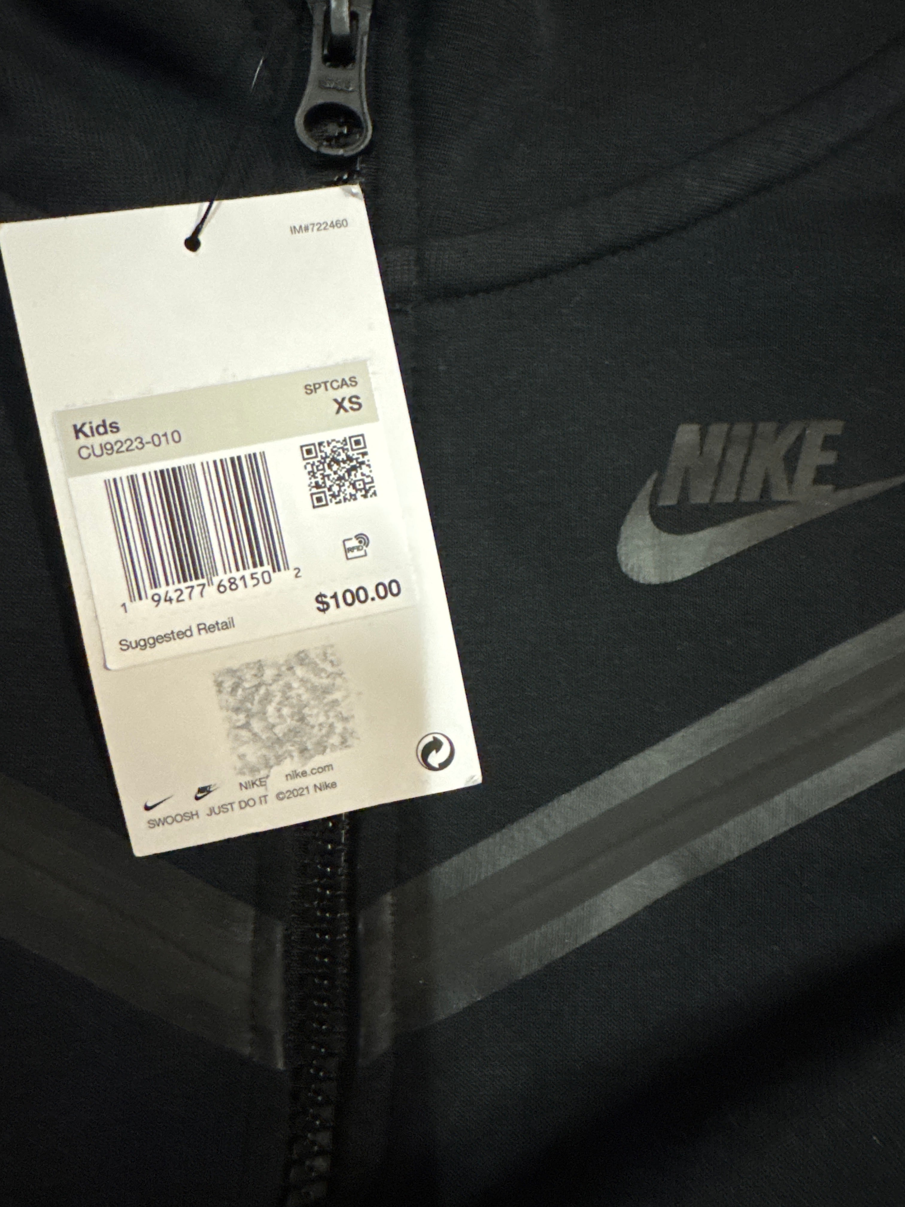 Nike Tech Fleece Black Kids Sz XS