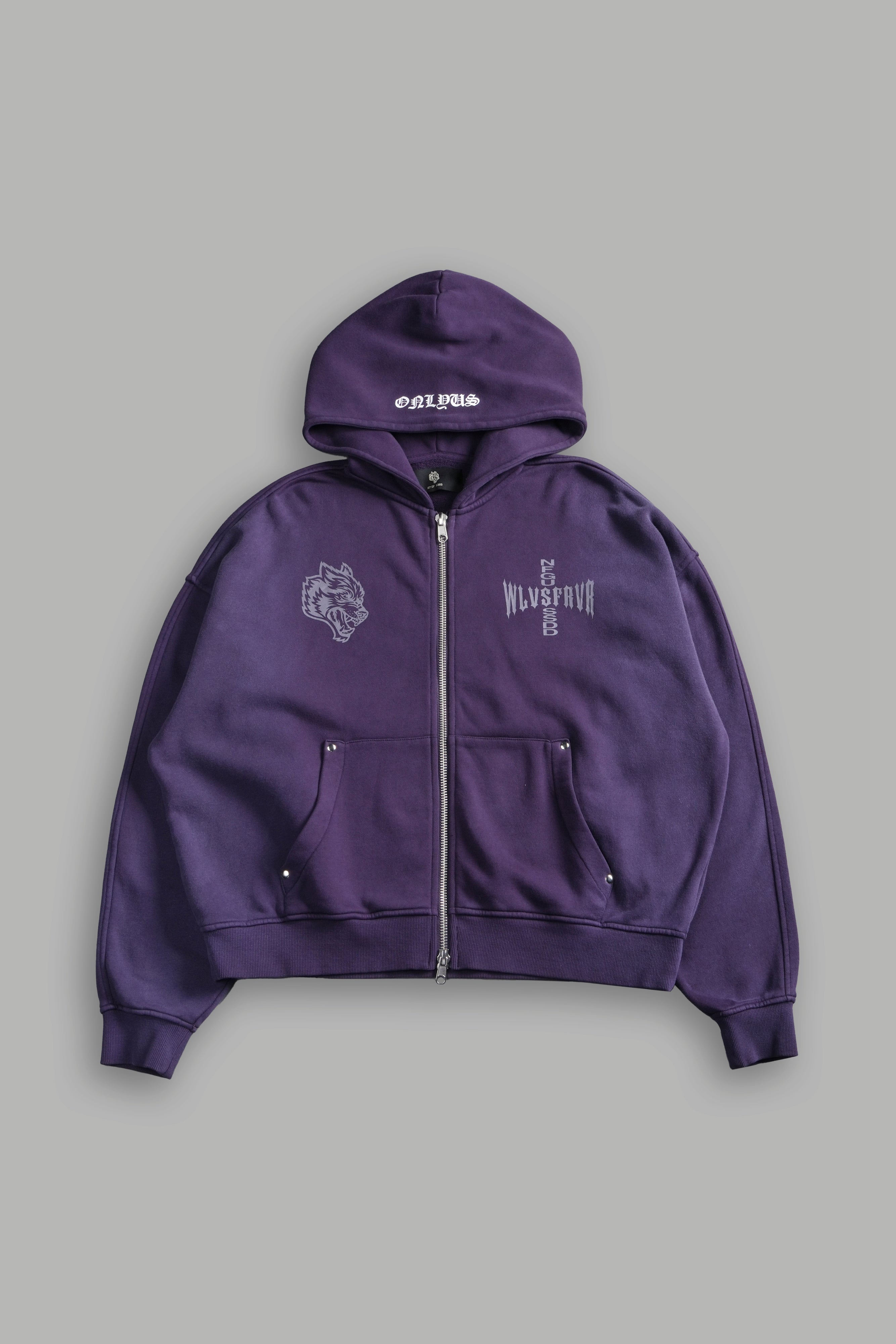 Darc Sport Iron Code Darco Double Zip Hoodie Purple Sun Fade Sz M