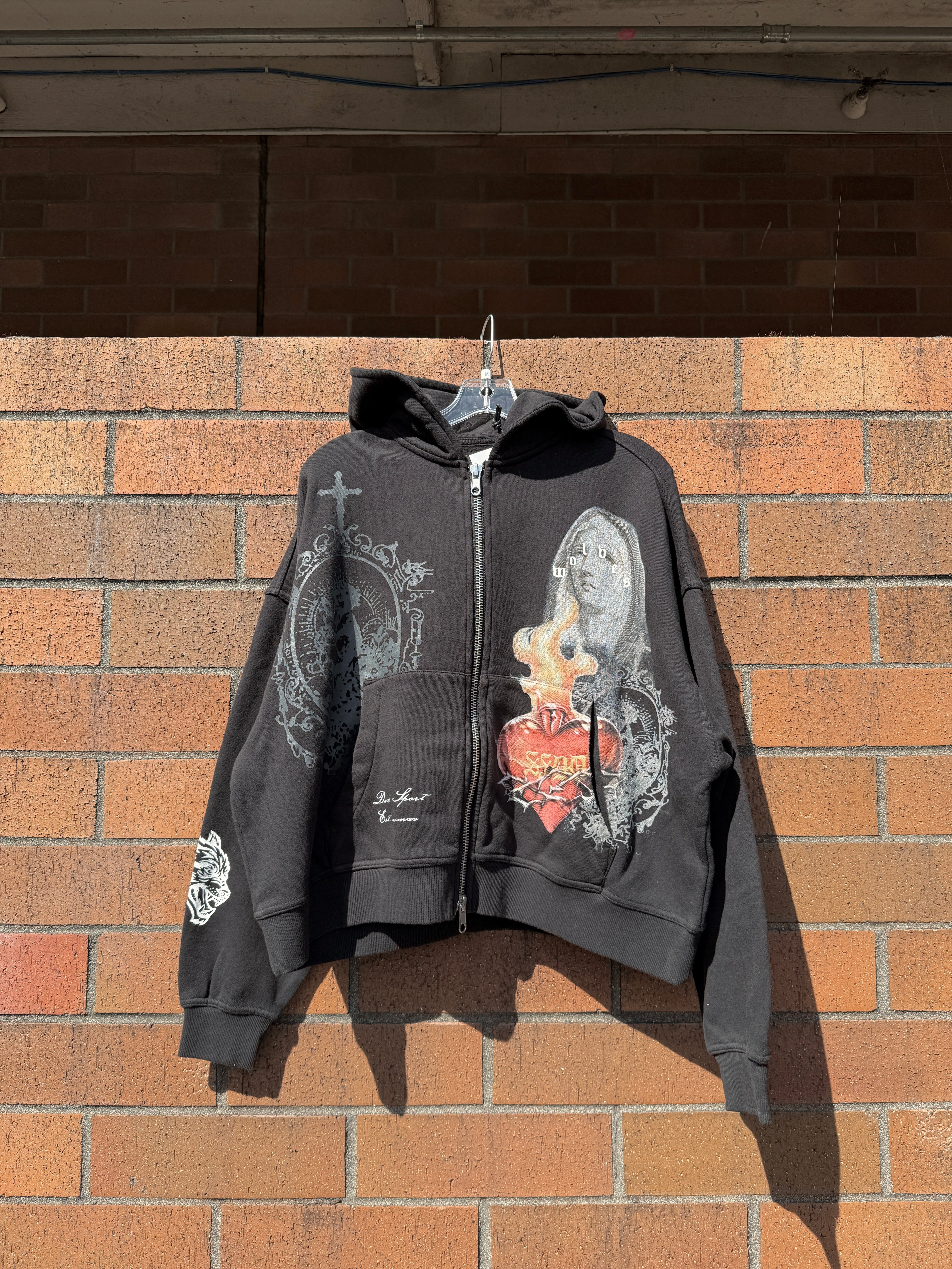 Darc Sport Heart of Thorns Vex Double Zip Hoodie Black Size M