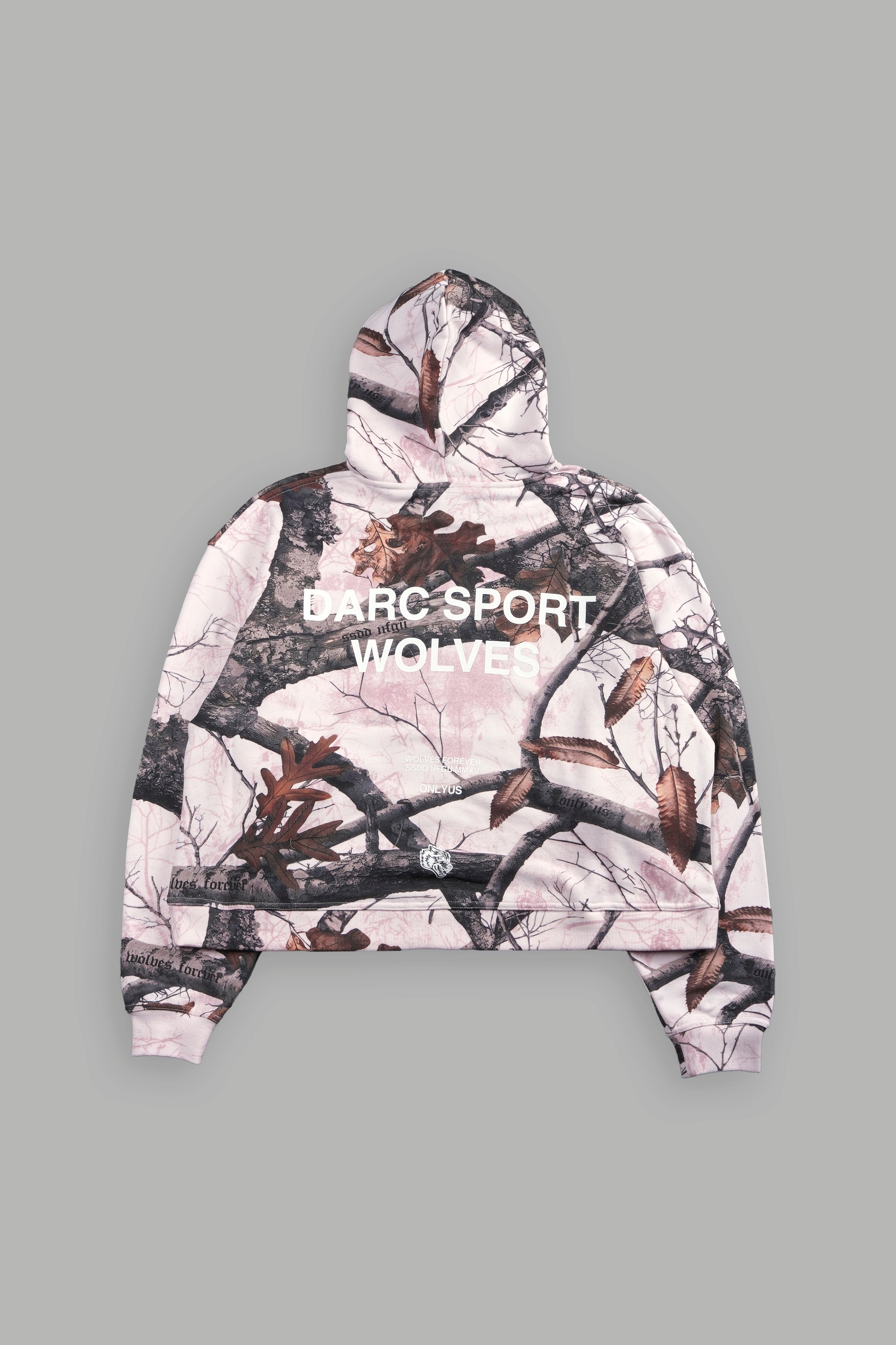 Darc Sport Wolves Box Cut Hoodie Pink Camo Sz Small
