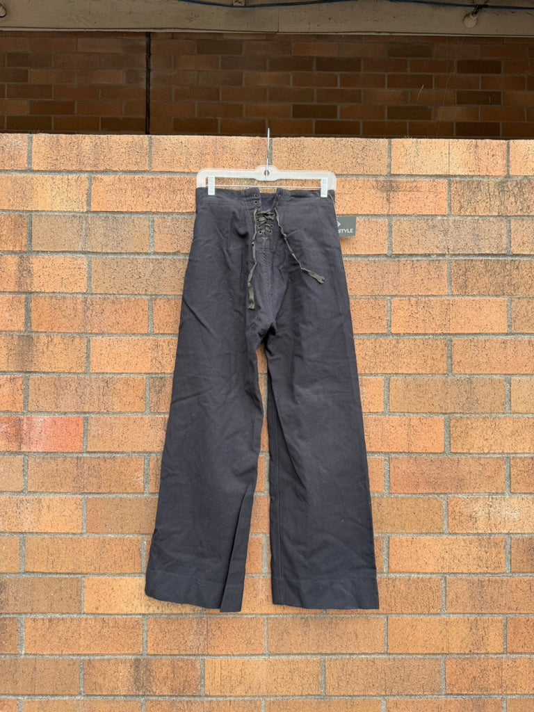 60s US Navy High Waisted Bell Bottom Wool Sailor Pants Sz 30x29