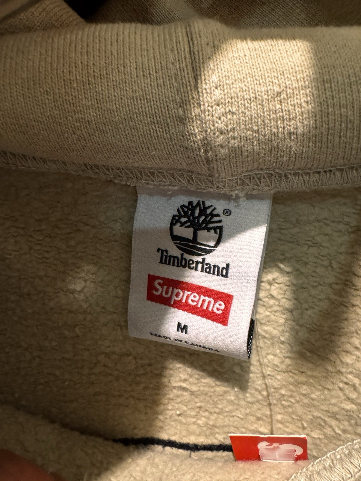Supreme Timberland Hooded Sweatshirt Taupe Size M