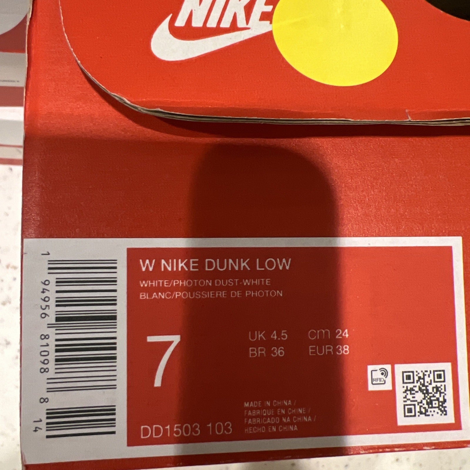 Nike Dunk Low Photon Dust Grey White Women’s Sz 7