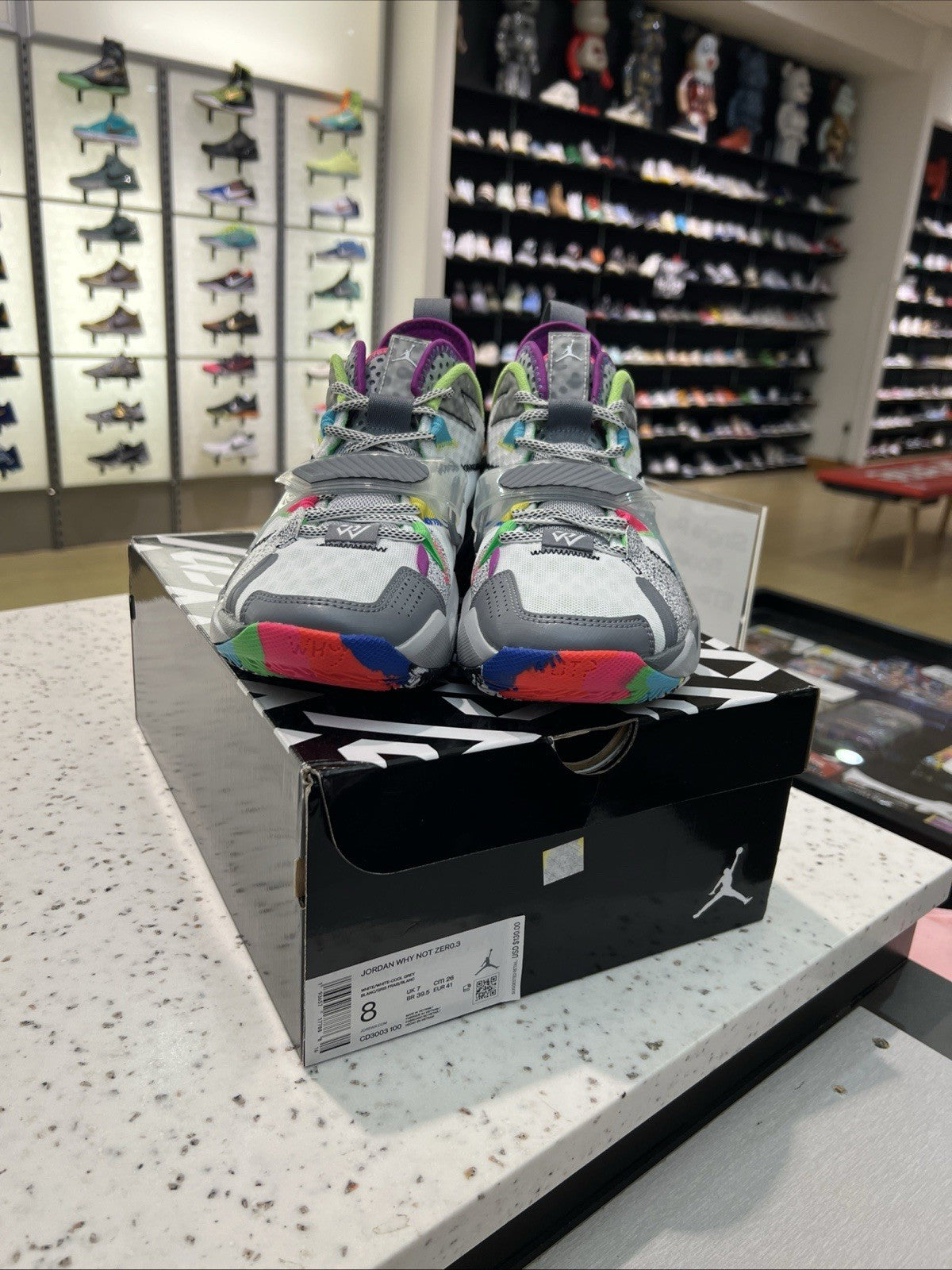 Jordan Why Not Zer0.3 Zer0 Noise White/Cool Grey Sz 8