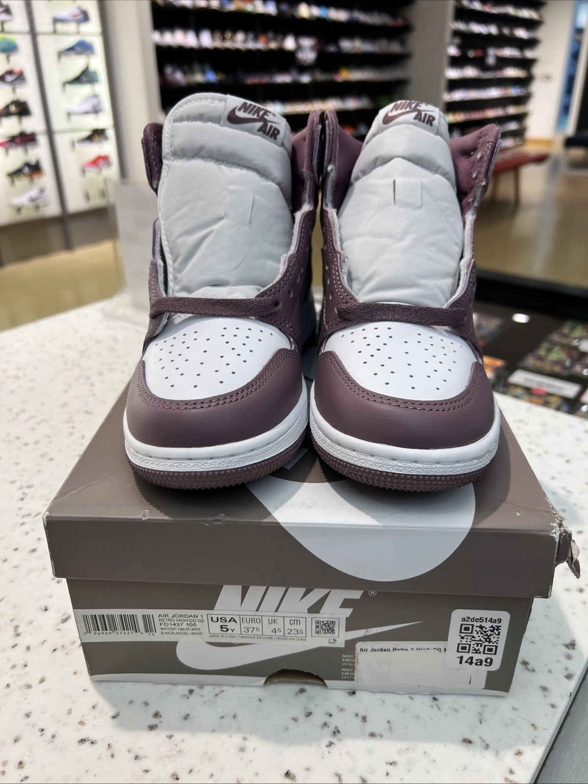 Jordan Air Jordan 1 Retro High OG White Mauve Sz 5Y