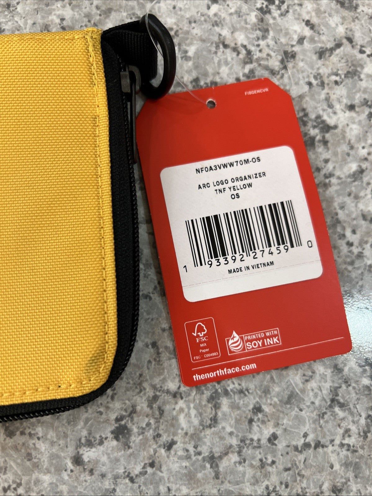 Supreme x THE NORTH FACE Arc Logo Organizer Yellow Bag