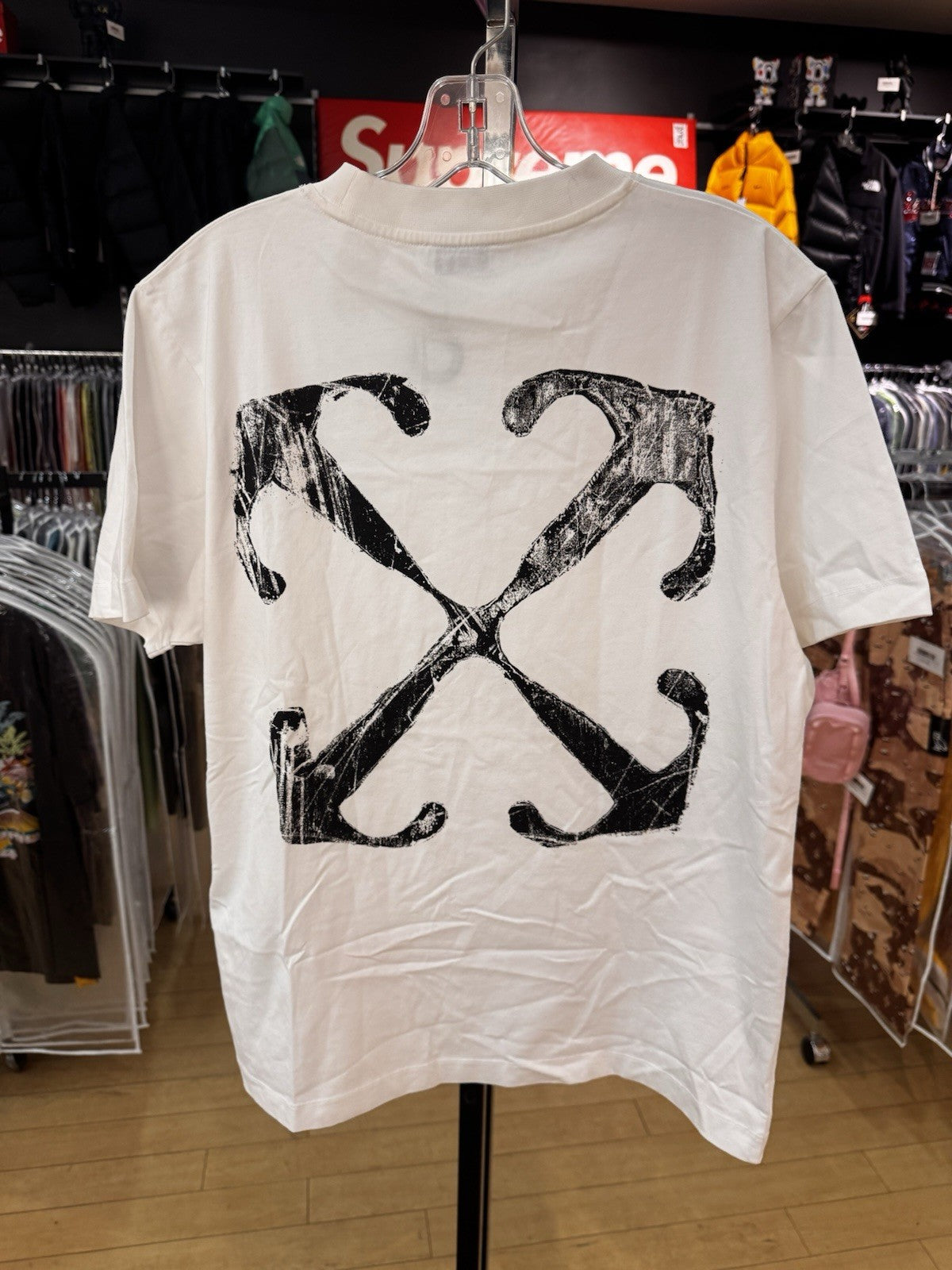 Off-White Scratch Arrow Tee SN34 White Men's Size M