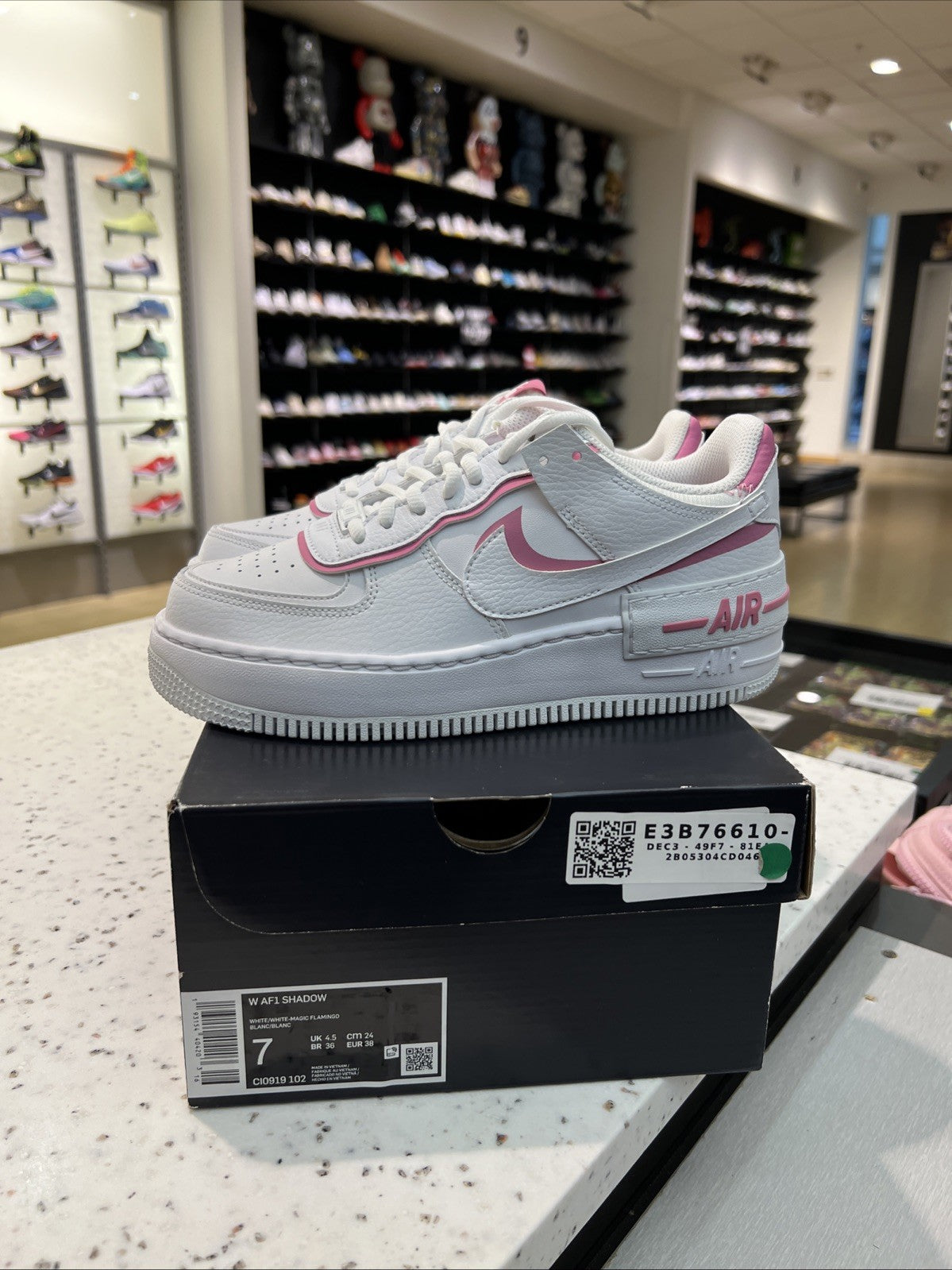 Nike Air Force 1 Shadow White Magic Flamingo Womens Sz 7