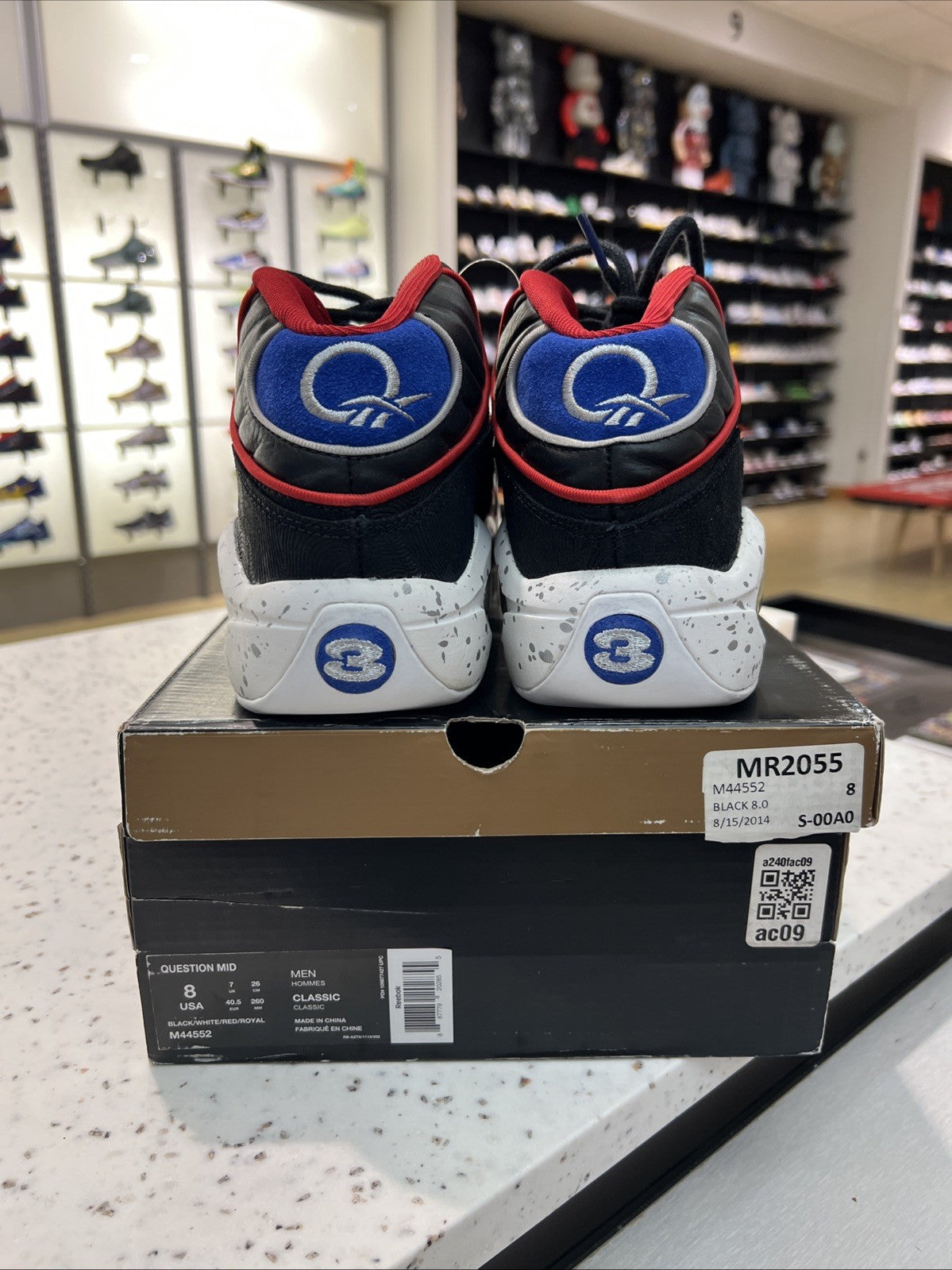 Reebok Question Mid First Ballot Sixers Allen Iverson Sz 8 USED