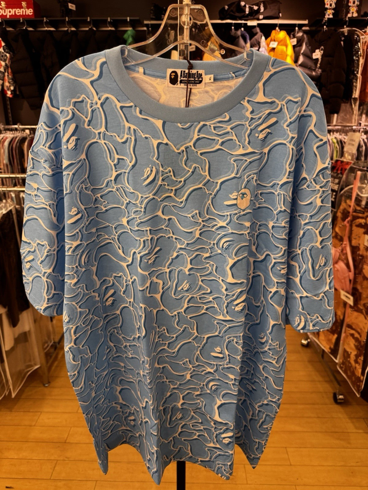 BAPE ABC Sea Surface Camo Relaxed Fit Tee Size XL