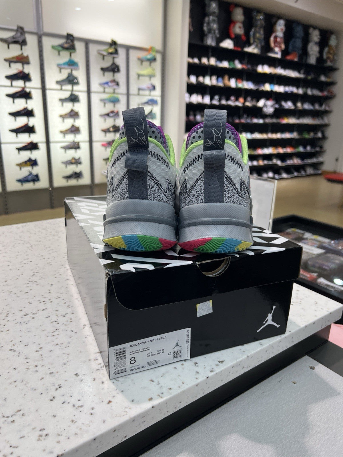 Jordan Why Not Zer0.3 Zer0 Noise White/Cool Grey Sz 8