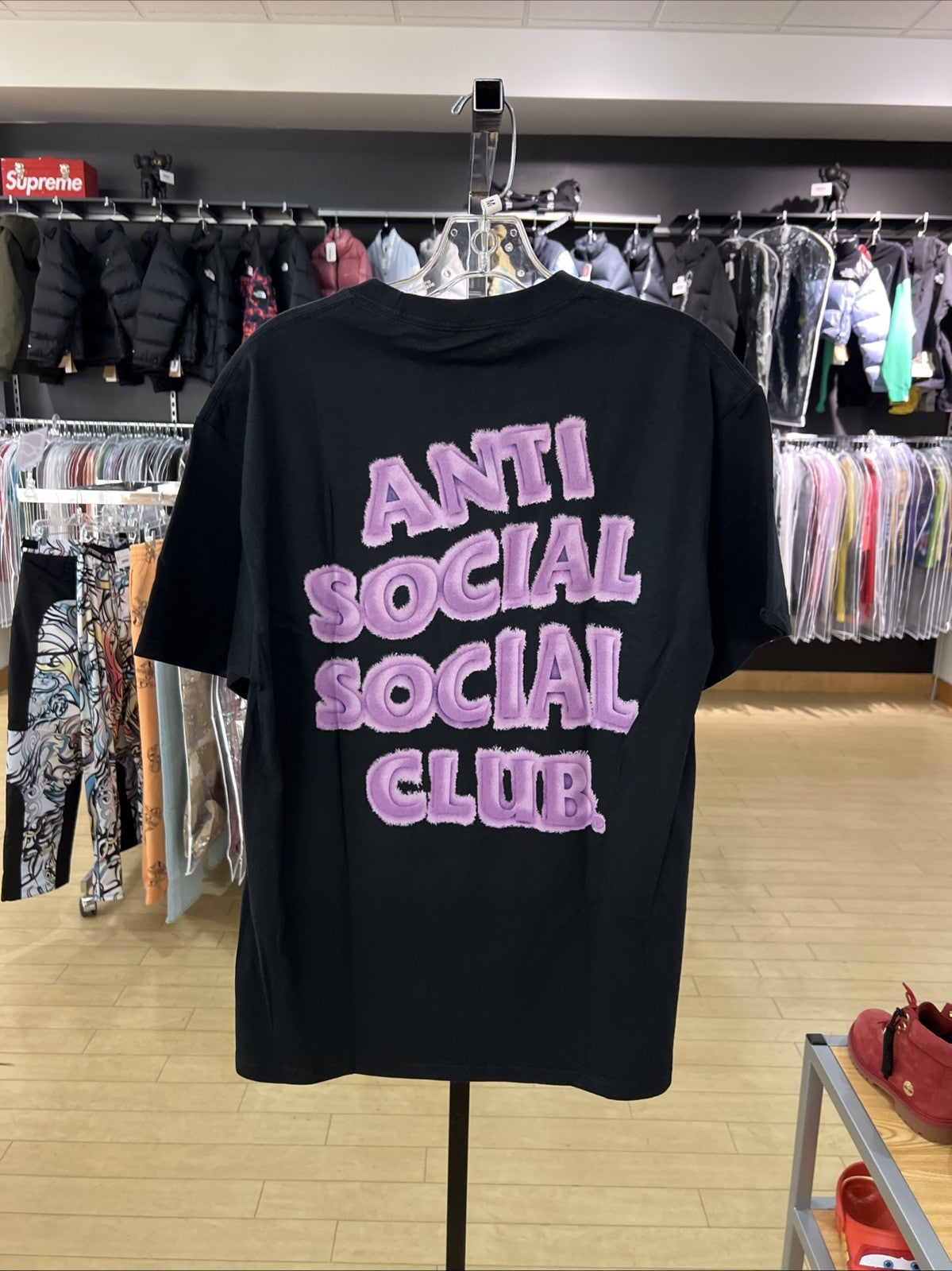 Anti Social Social Club “Anthropomorphic” Tee Black Purple Logo Sz M