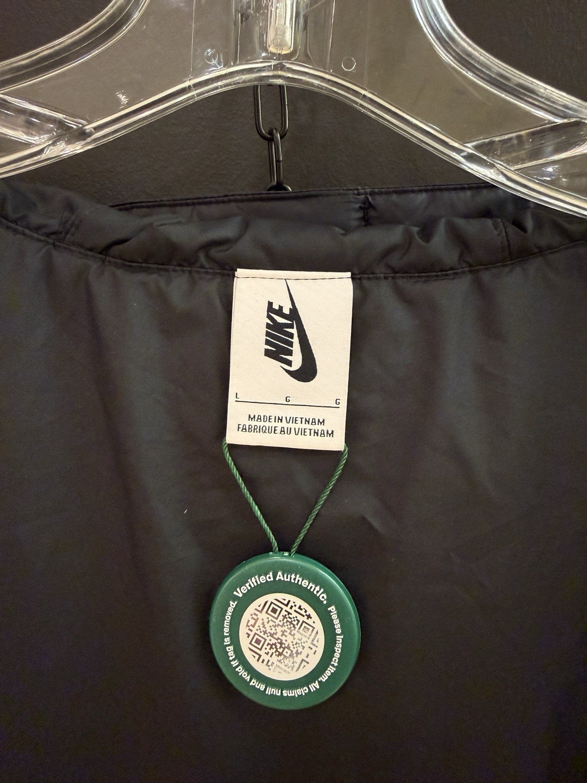 Nike Fear of God Oversized Nylon Hooded Parka Black Jacket SZ L