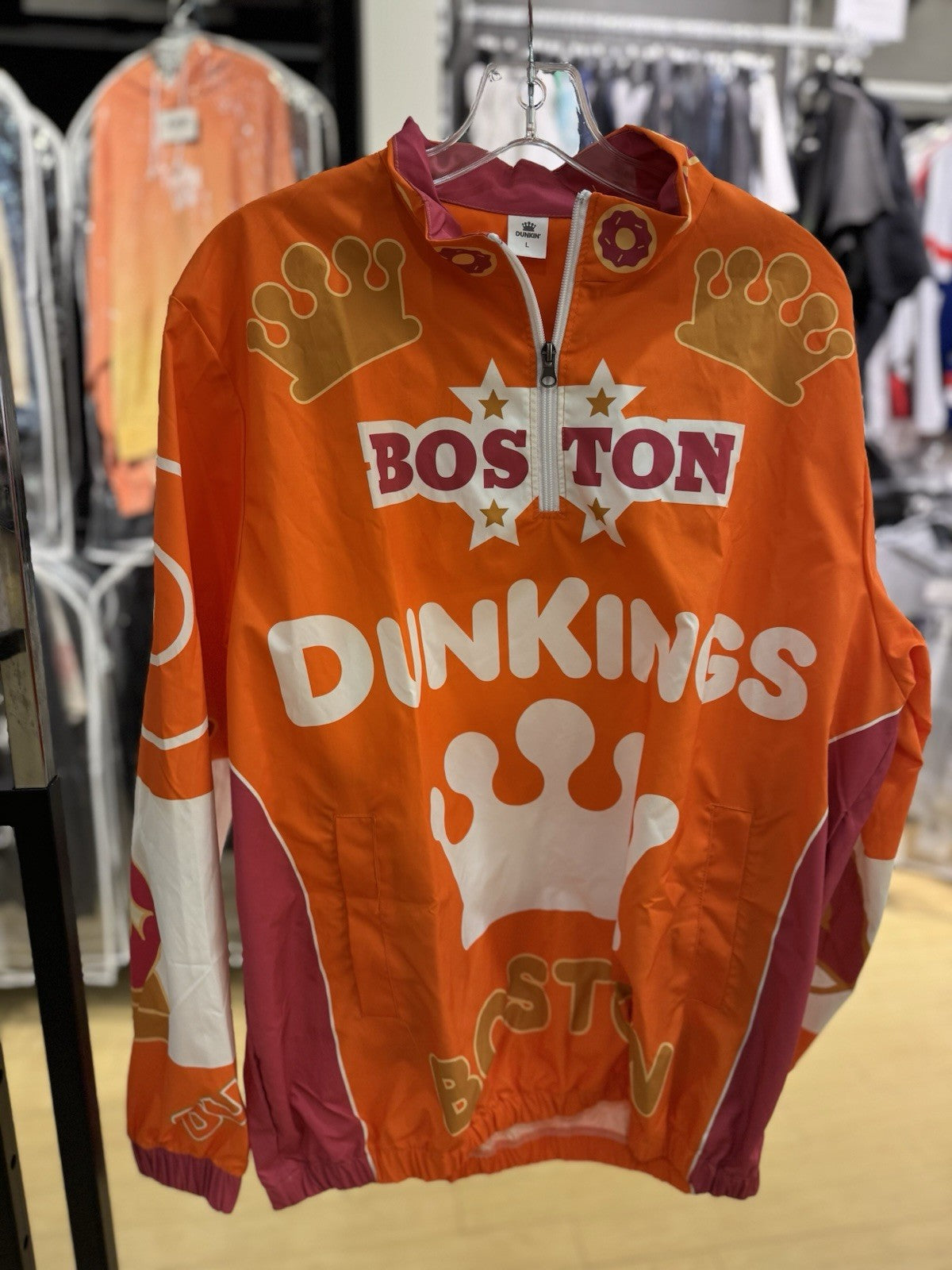 Dunkin' Donuts "DunKings" orange track jacket Size Large