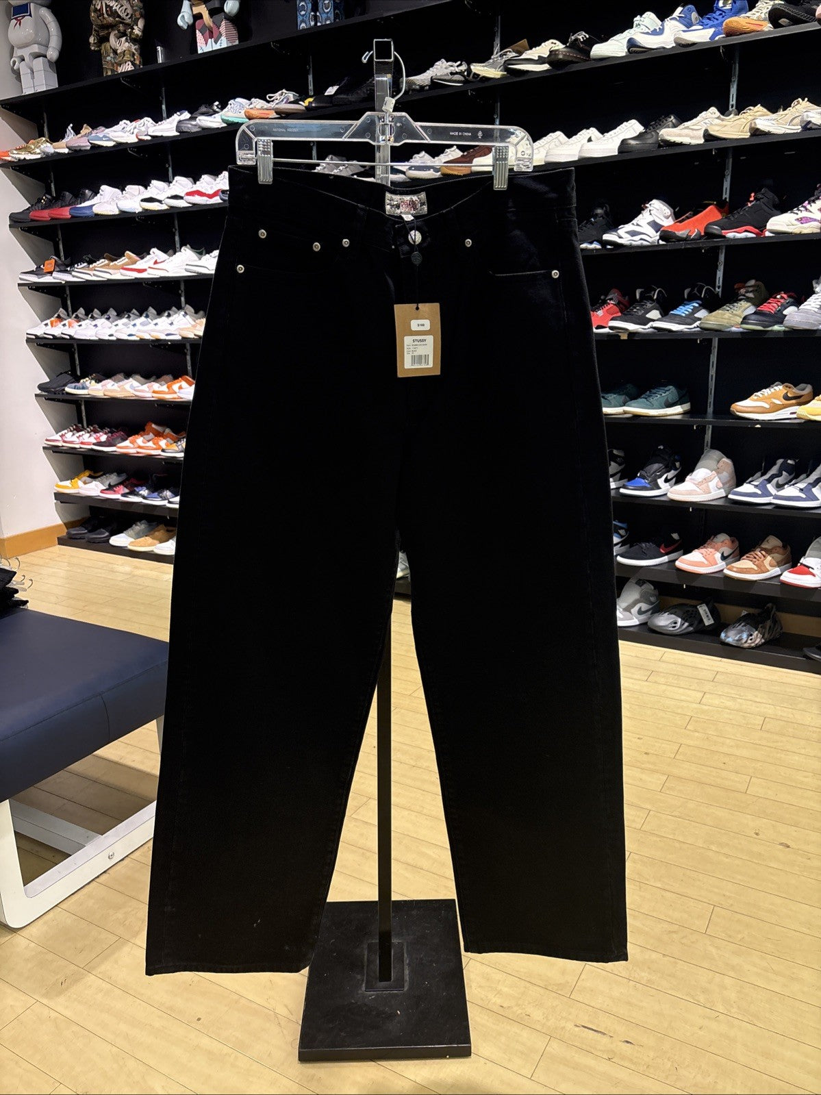 STUSSY RELAXED JEANS DENIM BLACK SIZE 34