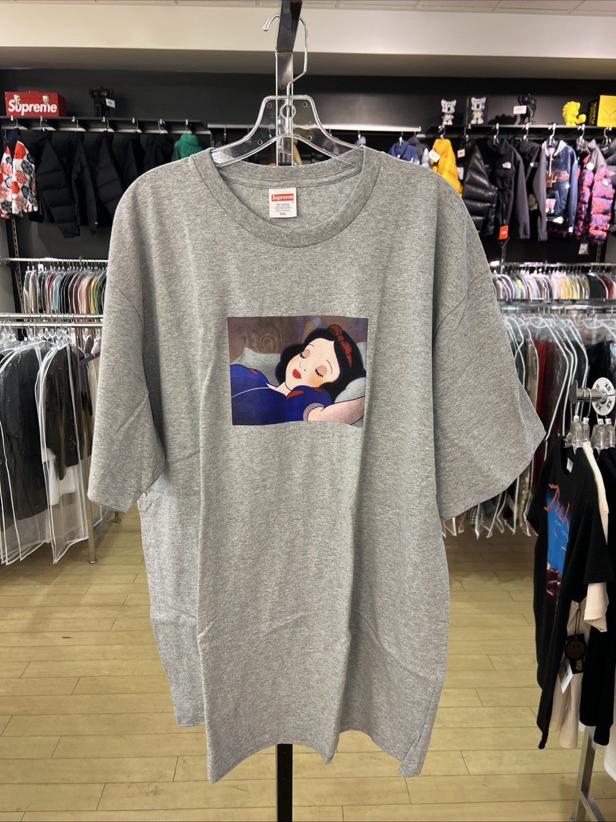 SUPREME x Snow White Disney Tee Heather Grey T-Shirt Sz XXL