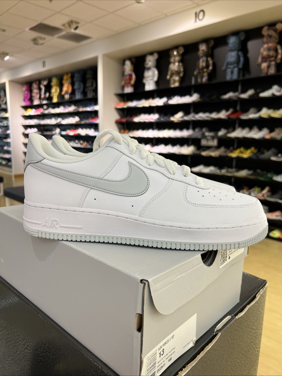 Nike Air Force 1 Low '07 White Light Smoke Grey Sz 13