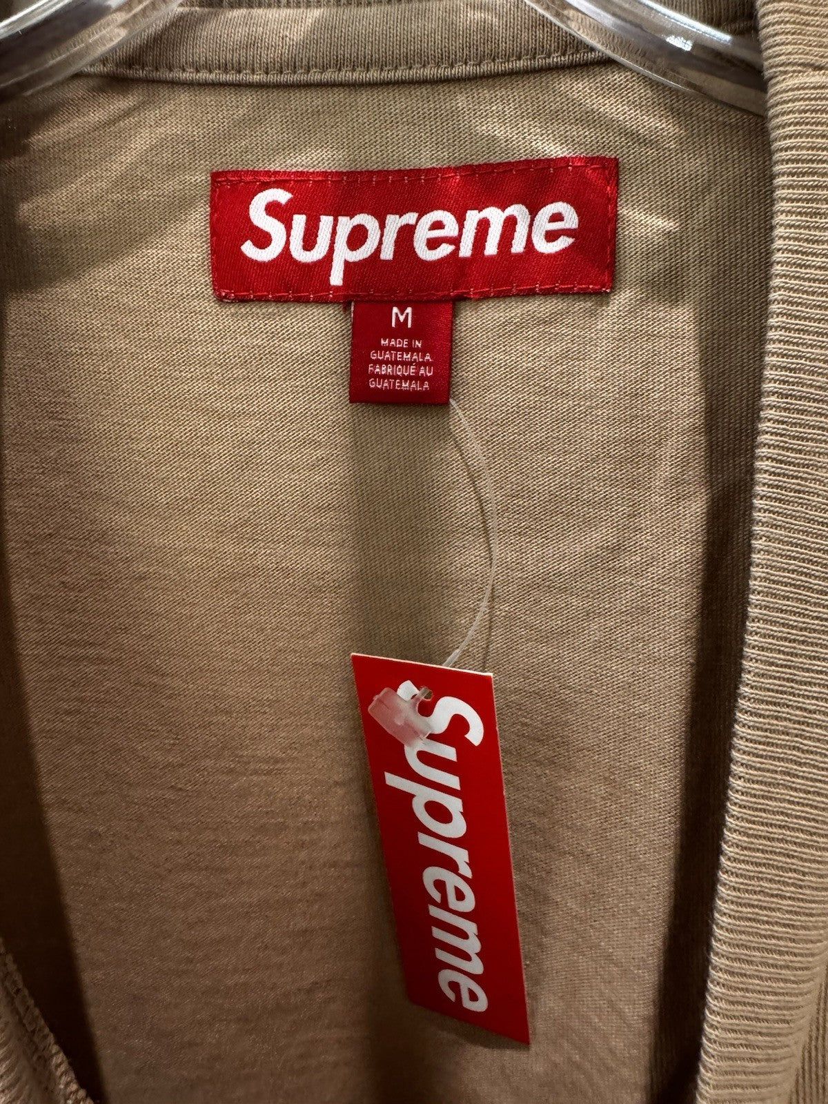 Supreme Embroidered Collar L/S Top Tan Size M