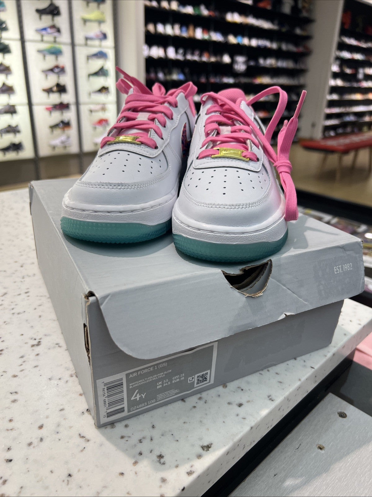 Nike Air Force 1 Low GS '07 All-Star 2023 White/Pink/Yellow SZ 4Y