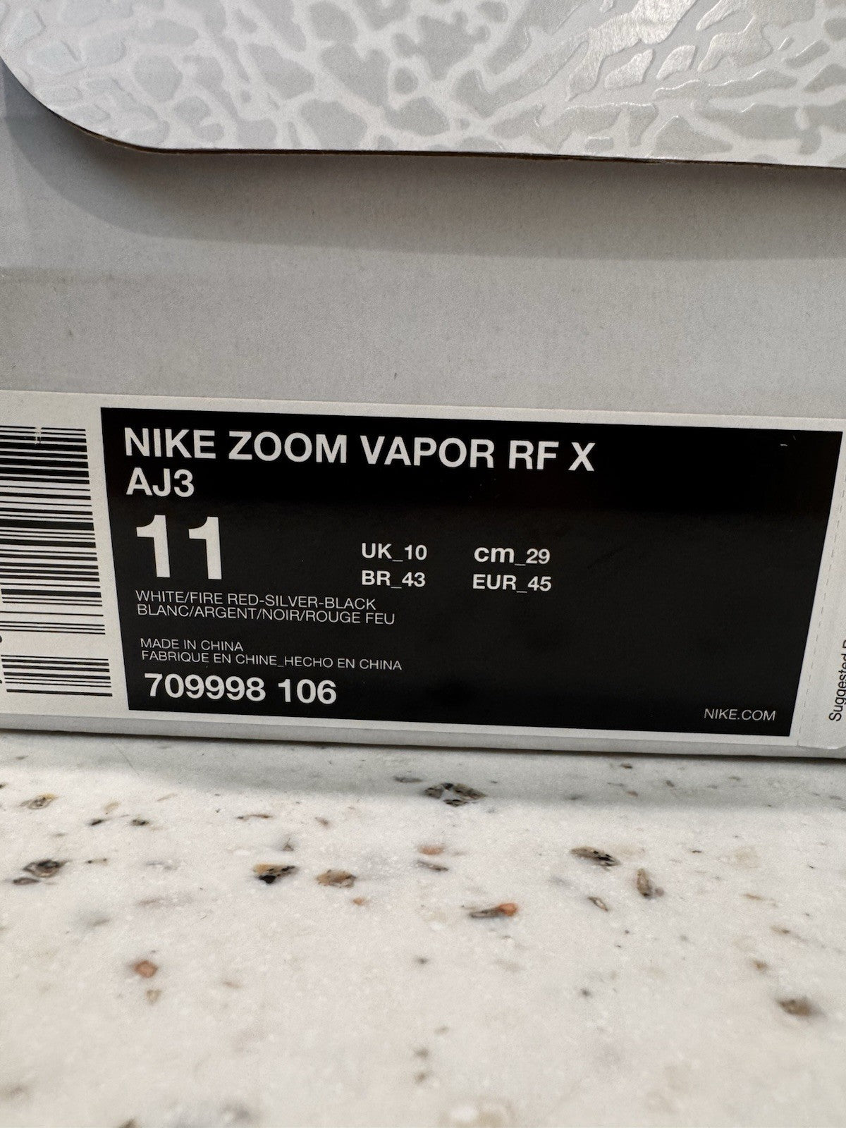 Nike Zoom Vapor Tour AJ3 Fire Red Size 11