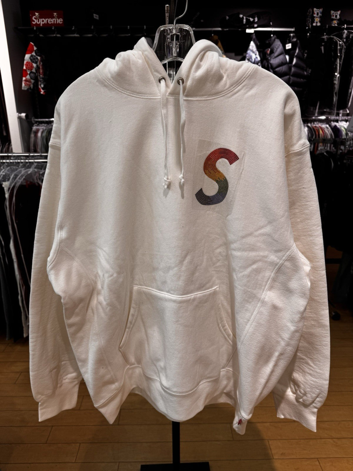 Supreme Swarovski S Logo Hooded Swearshirt Size L