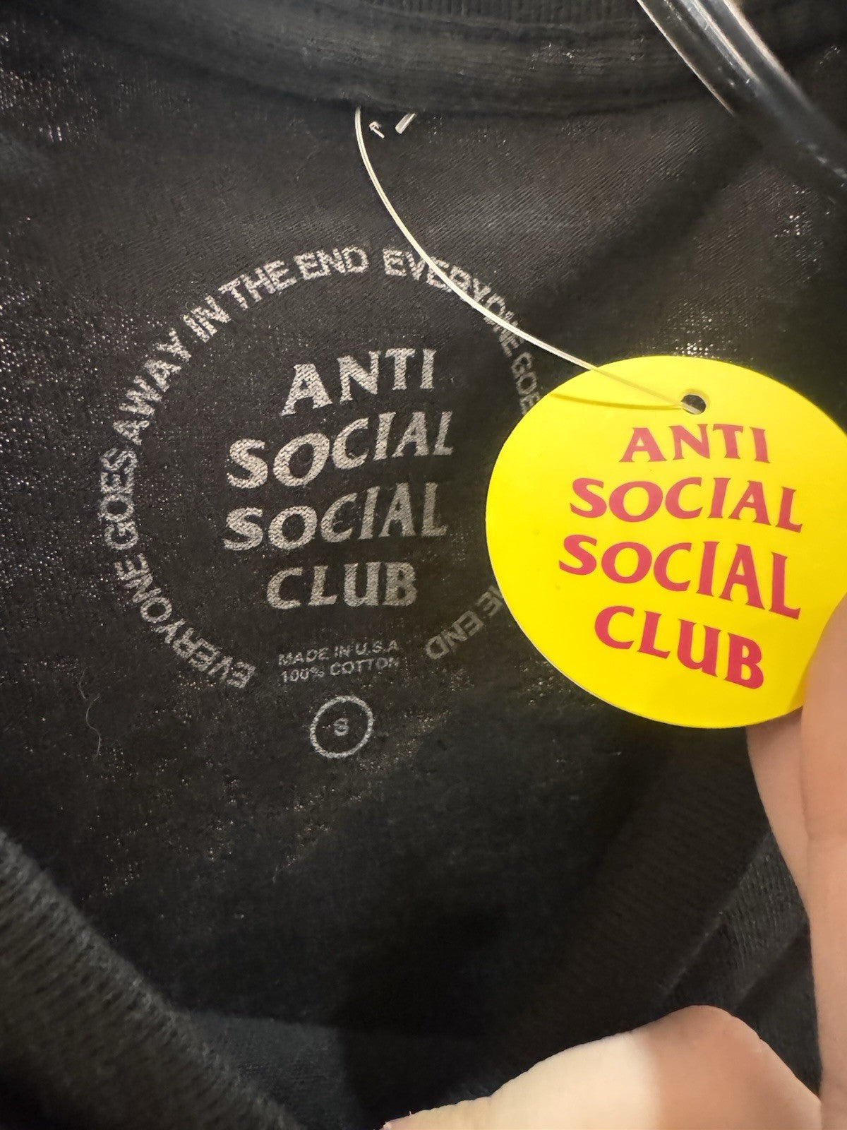 Anti Social Social Club Cancelled F&F Tee Size Small