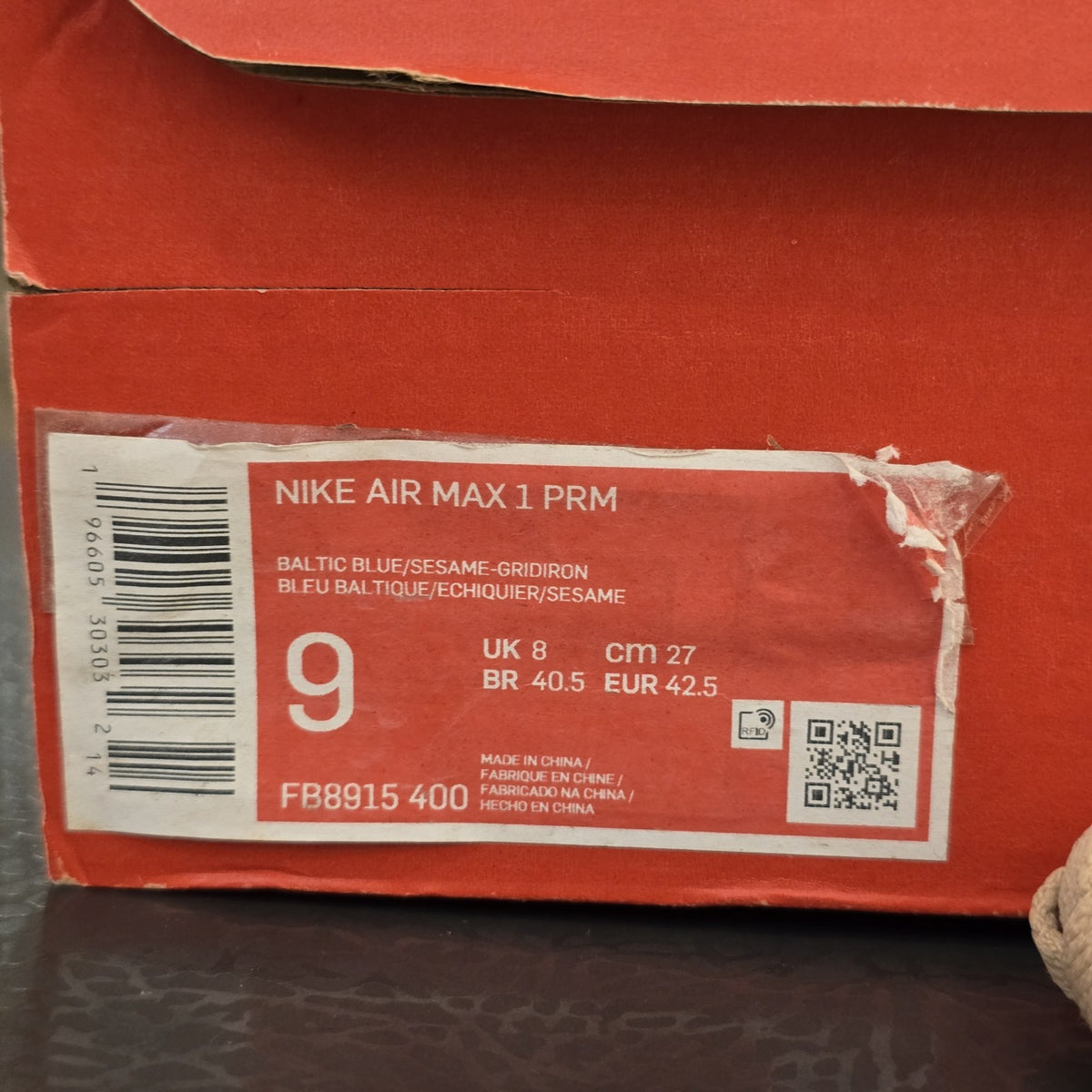 Size 9 - Nike Air Max 1 Premium Baltic Blue Corduroy