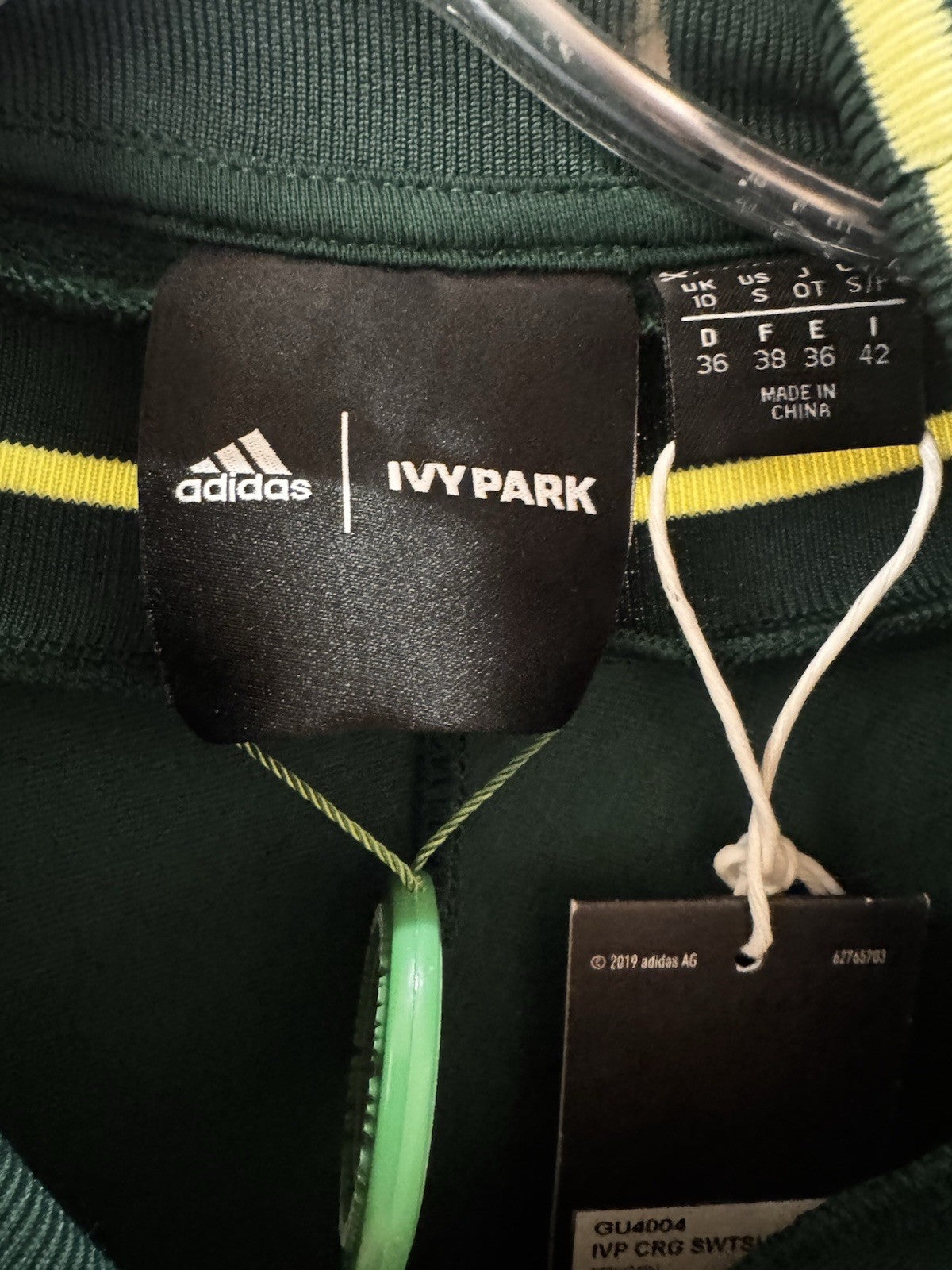 Adidas Ivy Park Sweatshirt Pullover Mock Neck Green Athleisure Oversized Size S