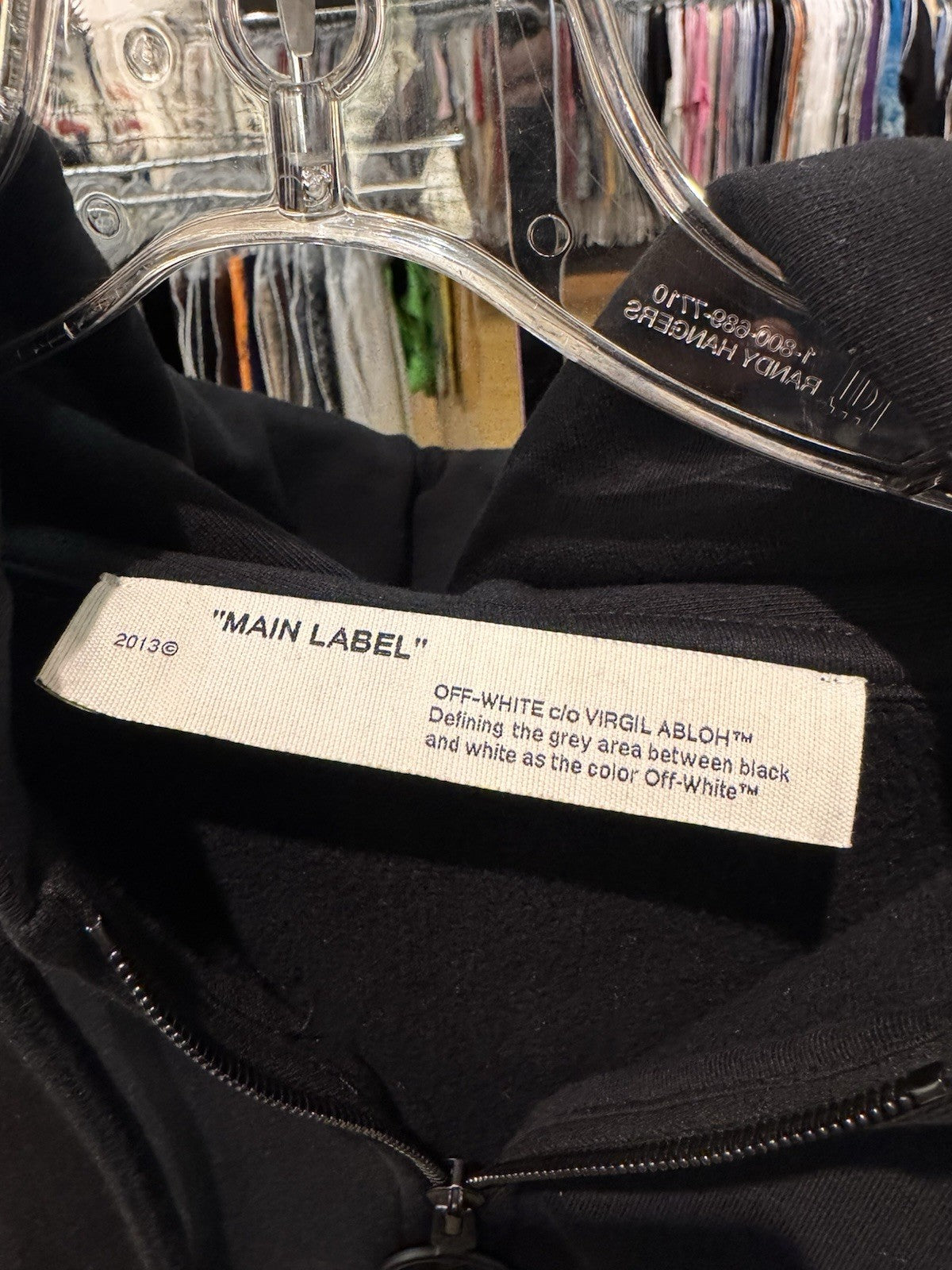 Off-White Airport Tape Zipup Hoodie Black Size Small