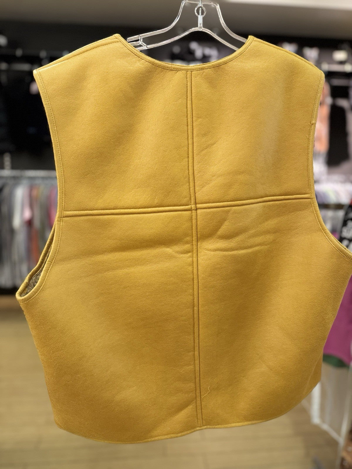 Supreme Reversible Faux Shearling Work Vest Yellow Size Large