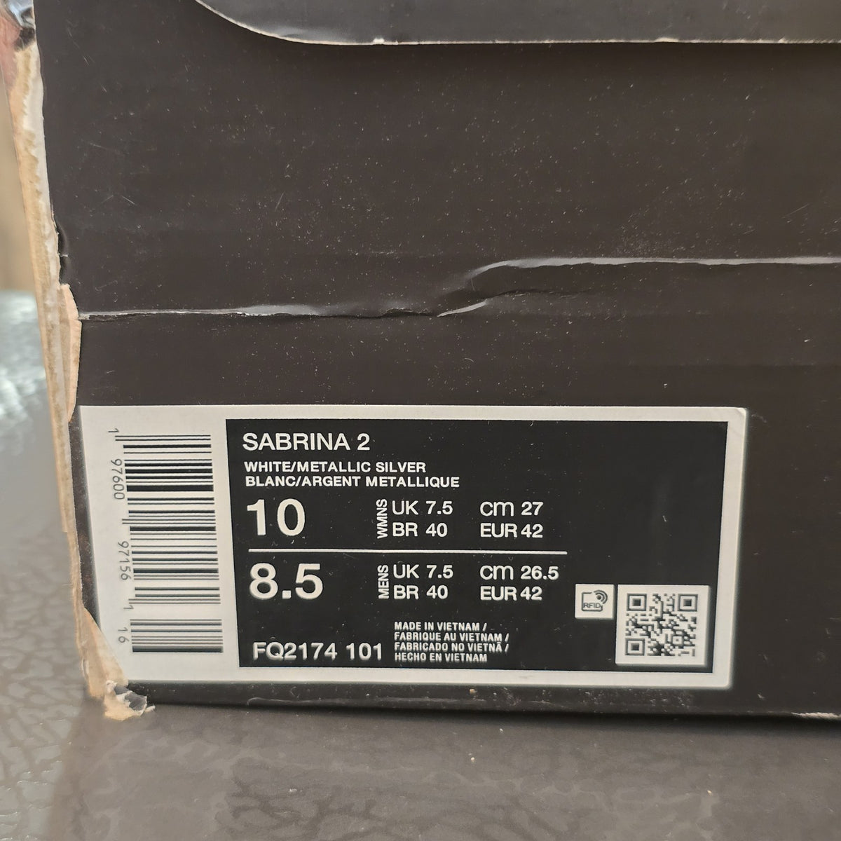 Size 10 - Nike Sabrina 2 White Noise Women's