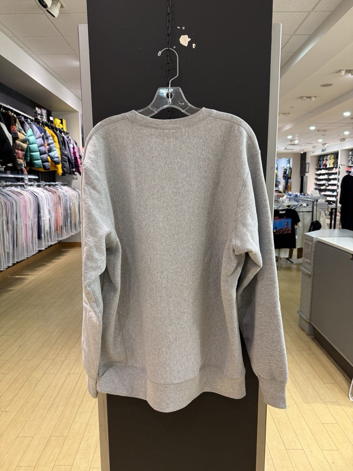 Supreme Ash Grey Red Box Logo Crewneck Sz XL