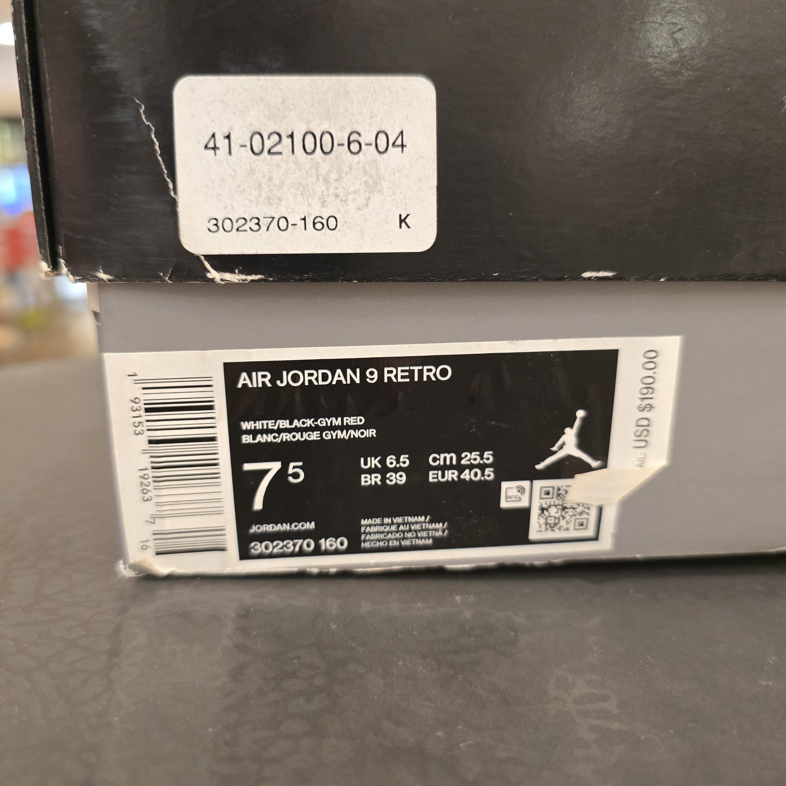 Size 7.5 - Air Jordan 9 Retro Gym Red