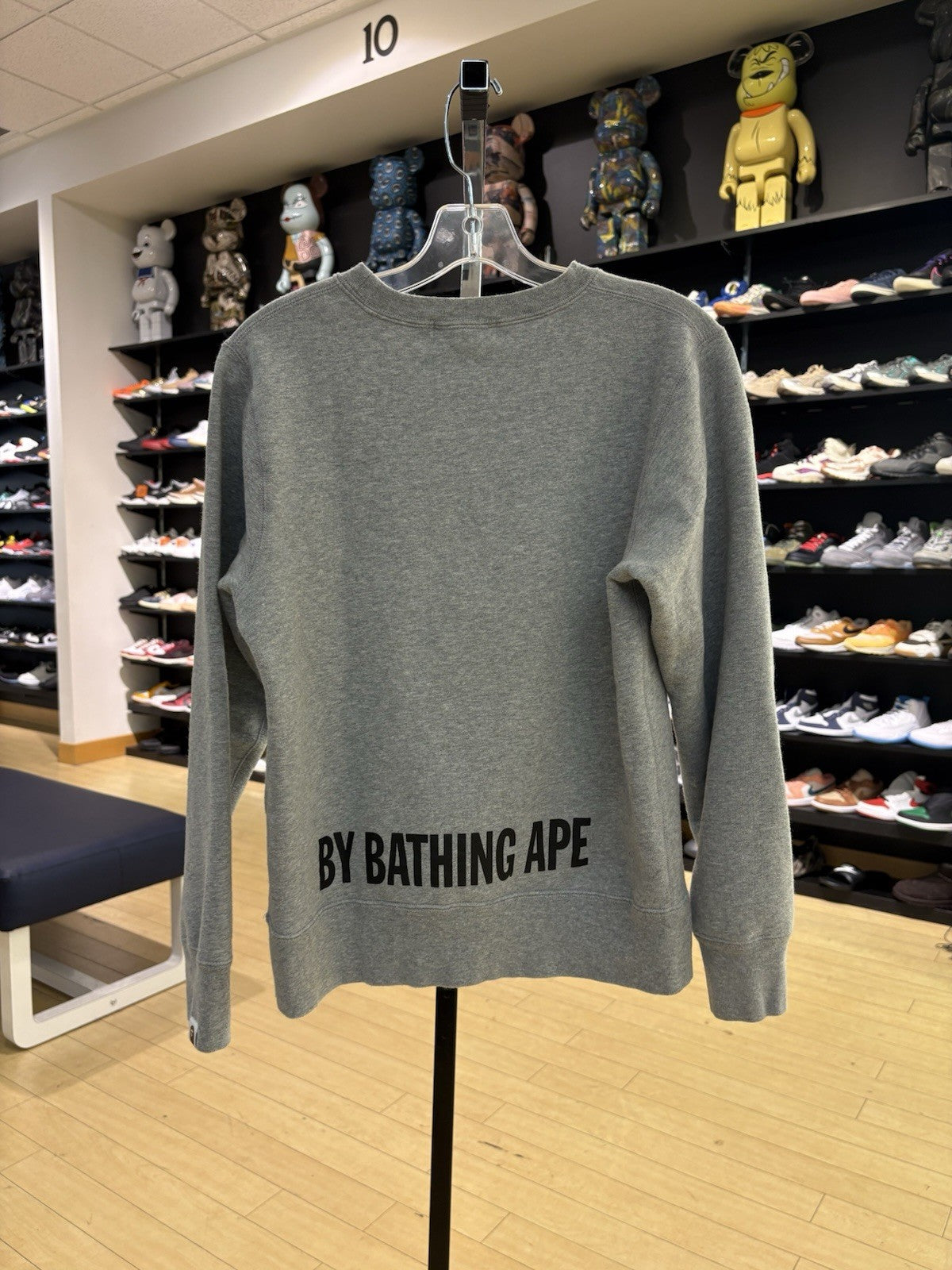 BAPE Ape Face Crewneck Sweatshirt Sweatshirt Gray Size Small