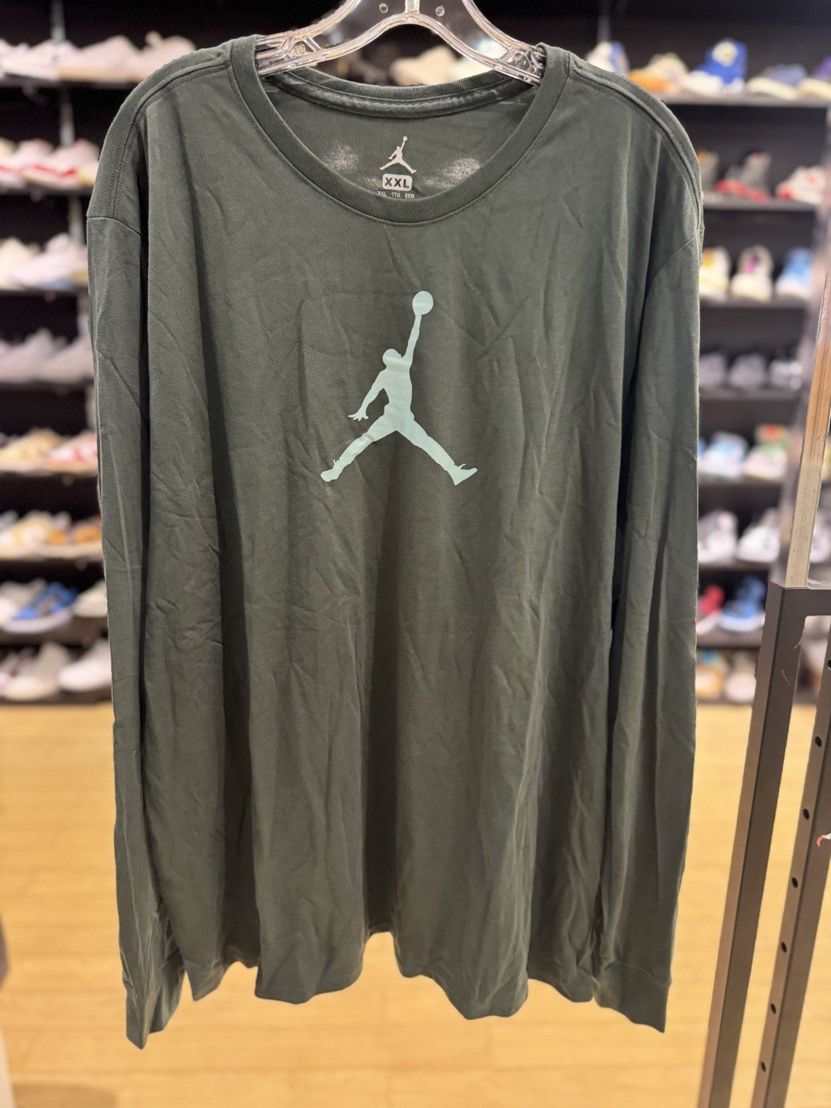 Jordan Long Sleeve Dri Fit Green Shirt Size XXL
