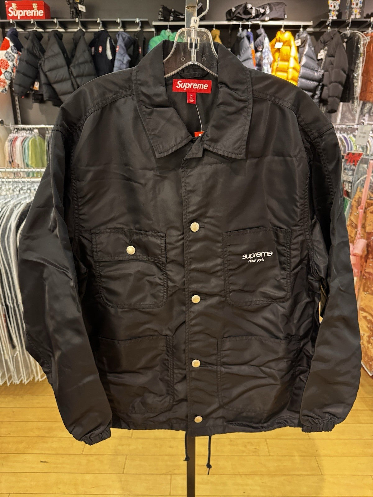 Supreme Nylon Chore Coat Black Size M
